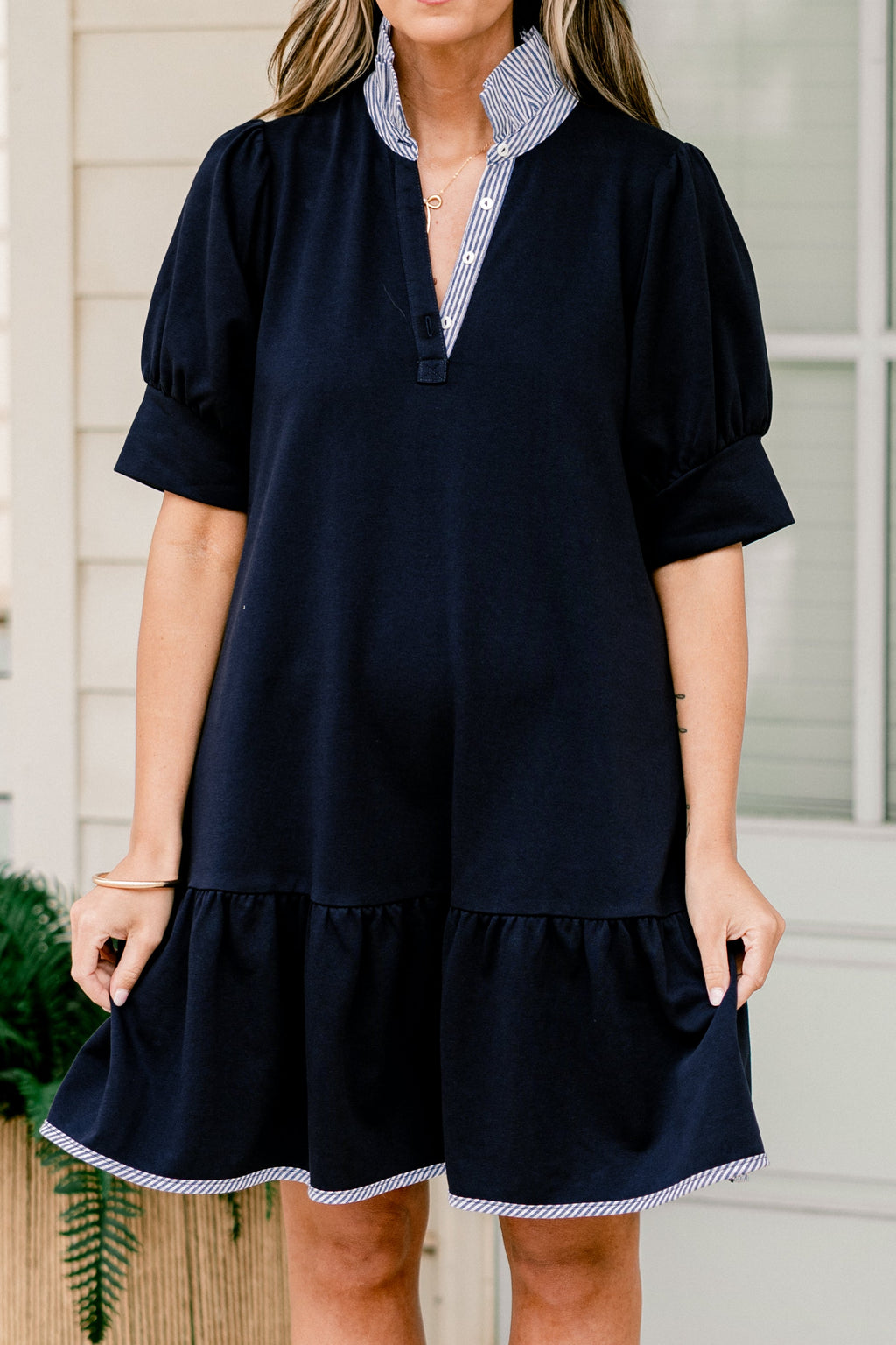 Southern Charm Dress, Navy
