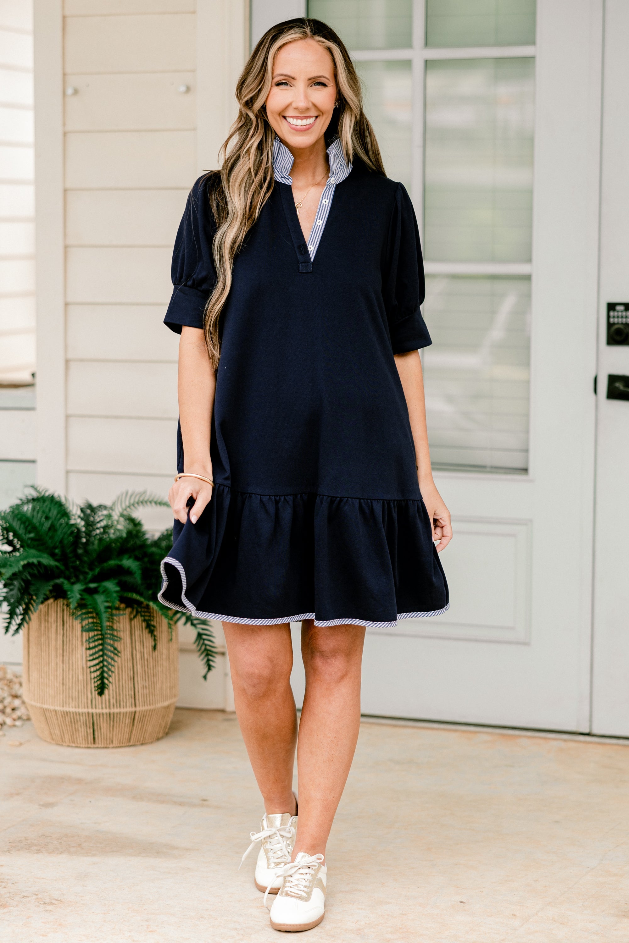 Southern Charm Dress, Navy
