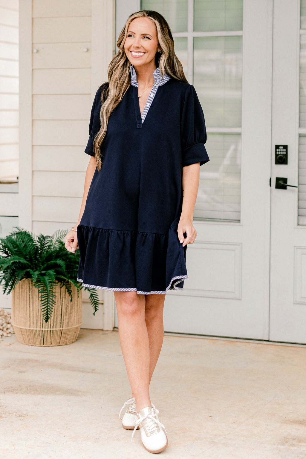Southern Charm Dress, Navy