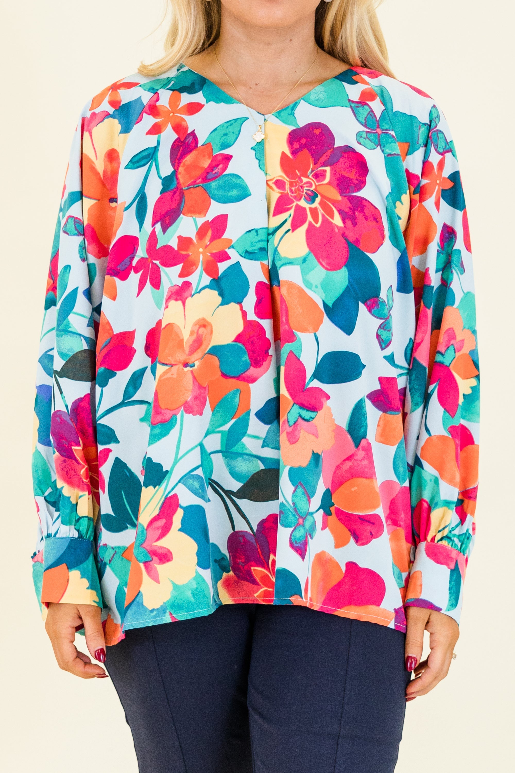 Southern Sweetness Top, Blue-Multi