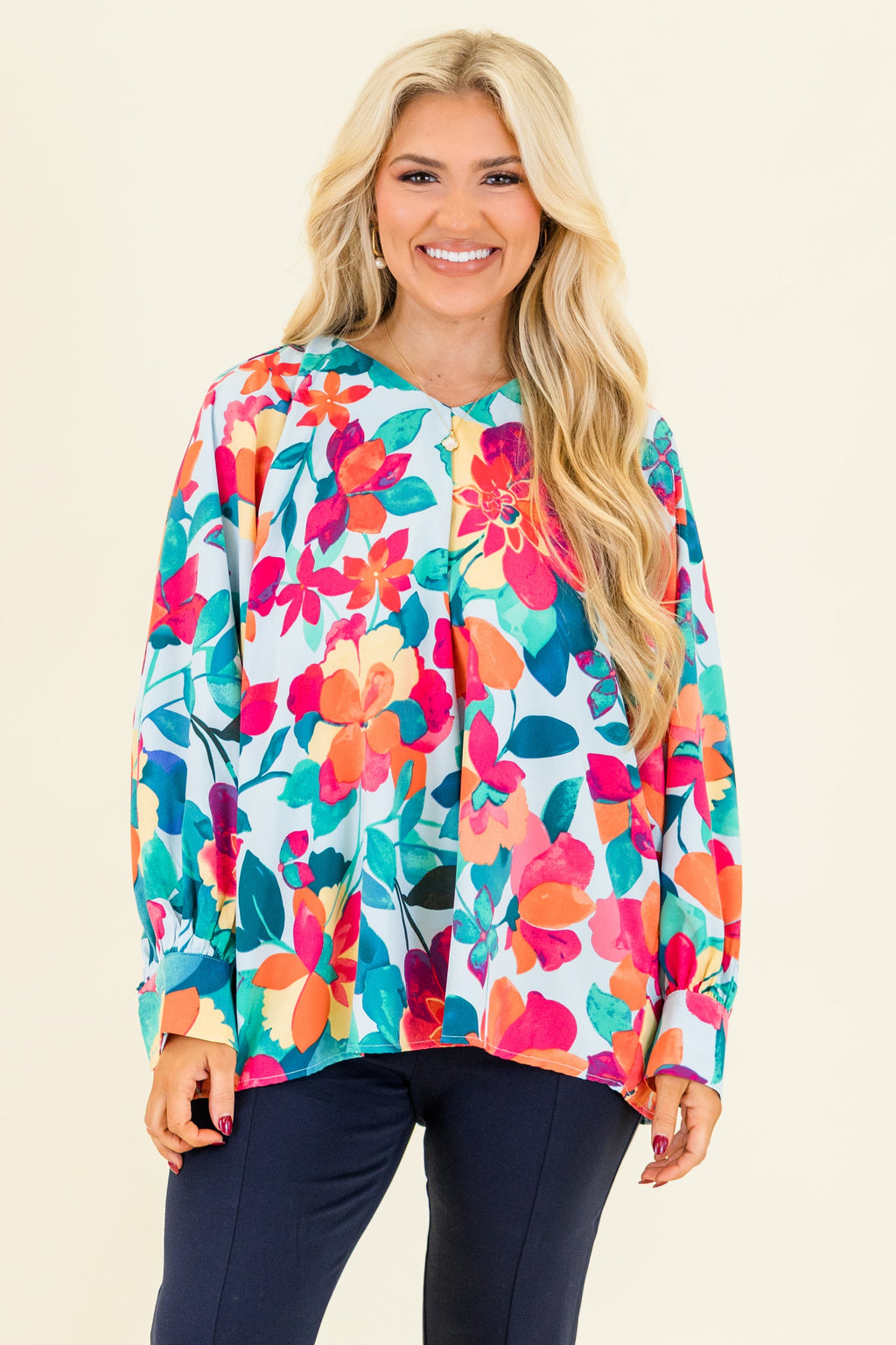 Southern Sweetness Top, Blue-Multi