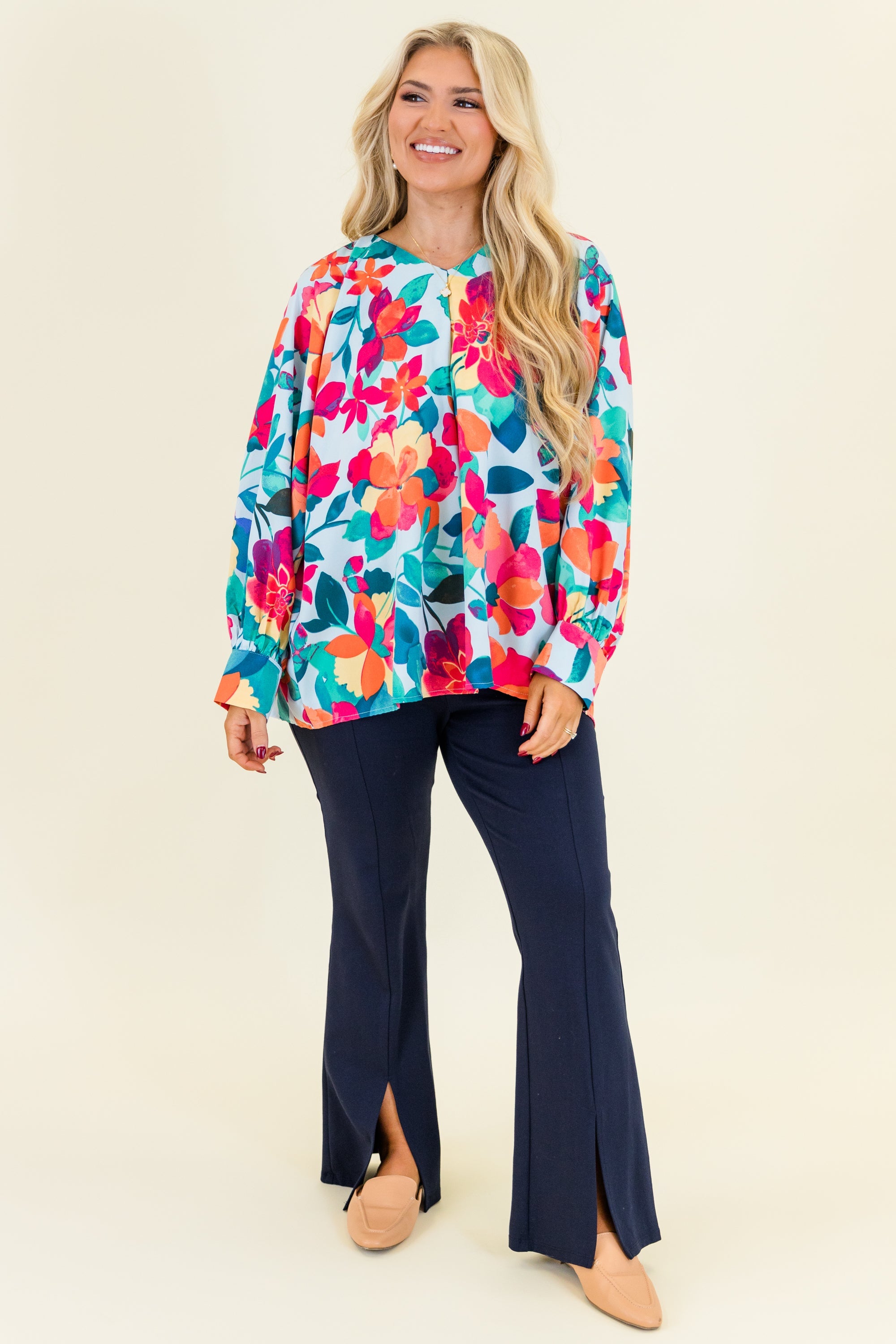 Southern Sweetness Top, Blue-Multi