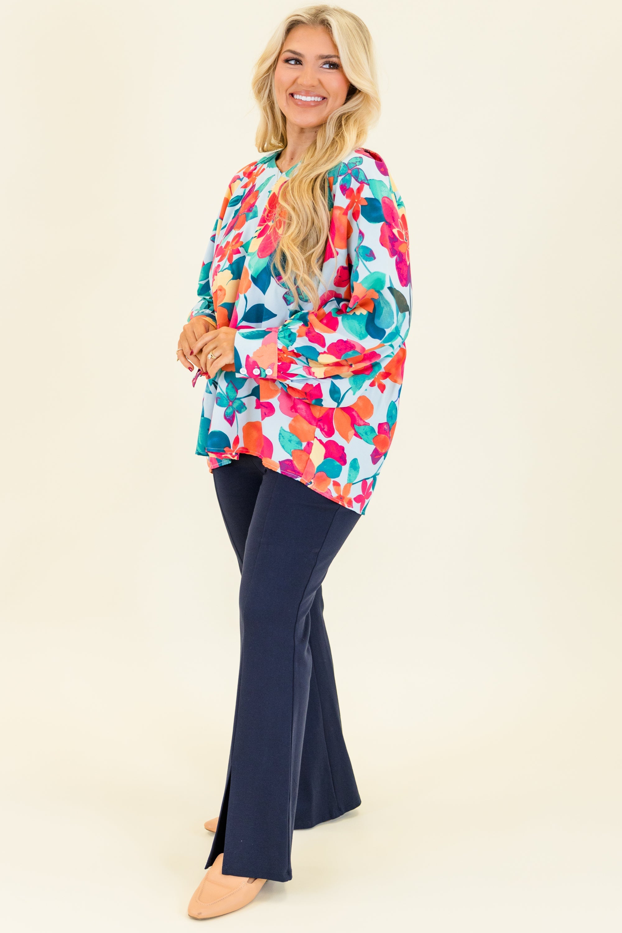 Southern Sweetness Top, Blue-Multi