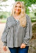 Sparkling Sunlight Top, Black Gingham