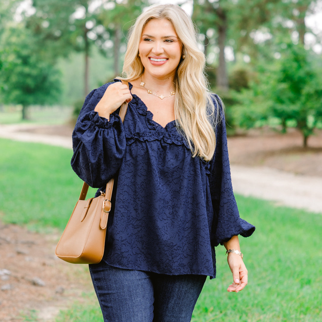 Sparkling Sunlight Top, Navy