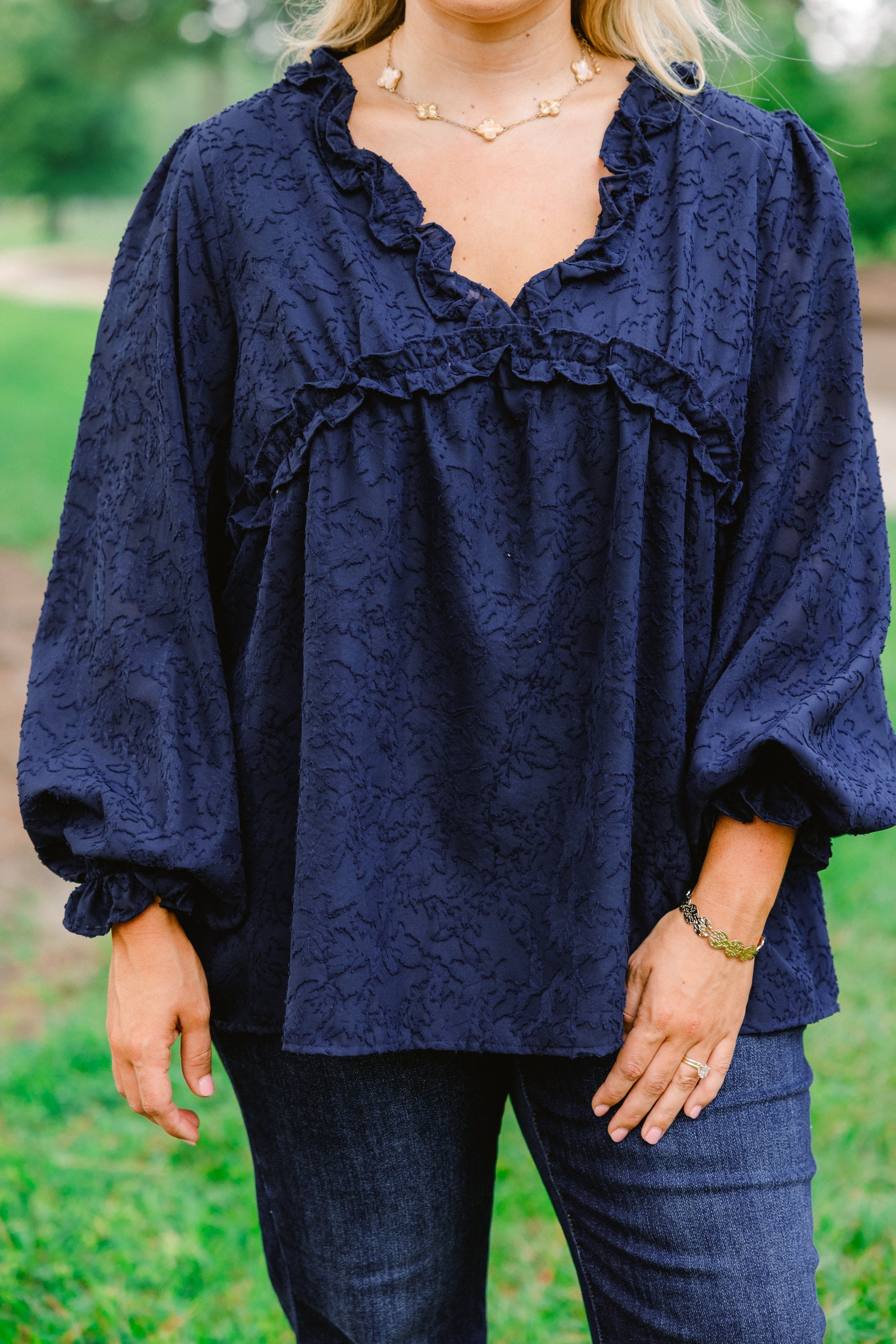 Sparkling Sunlight Top, Navy