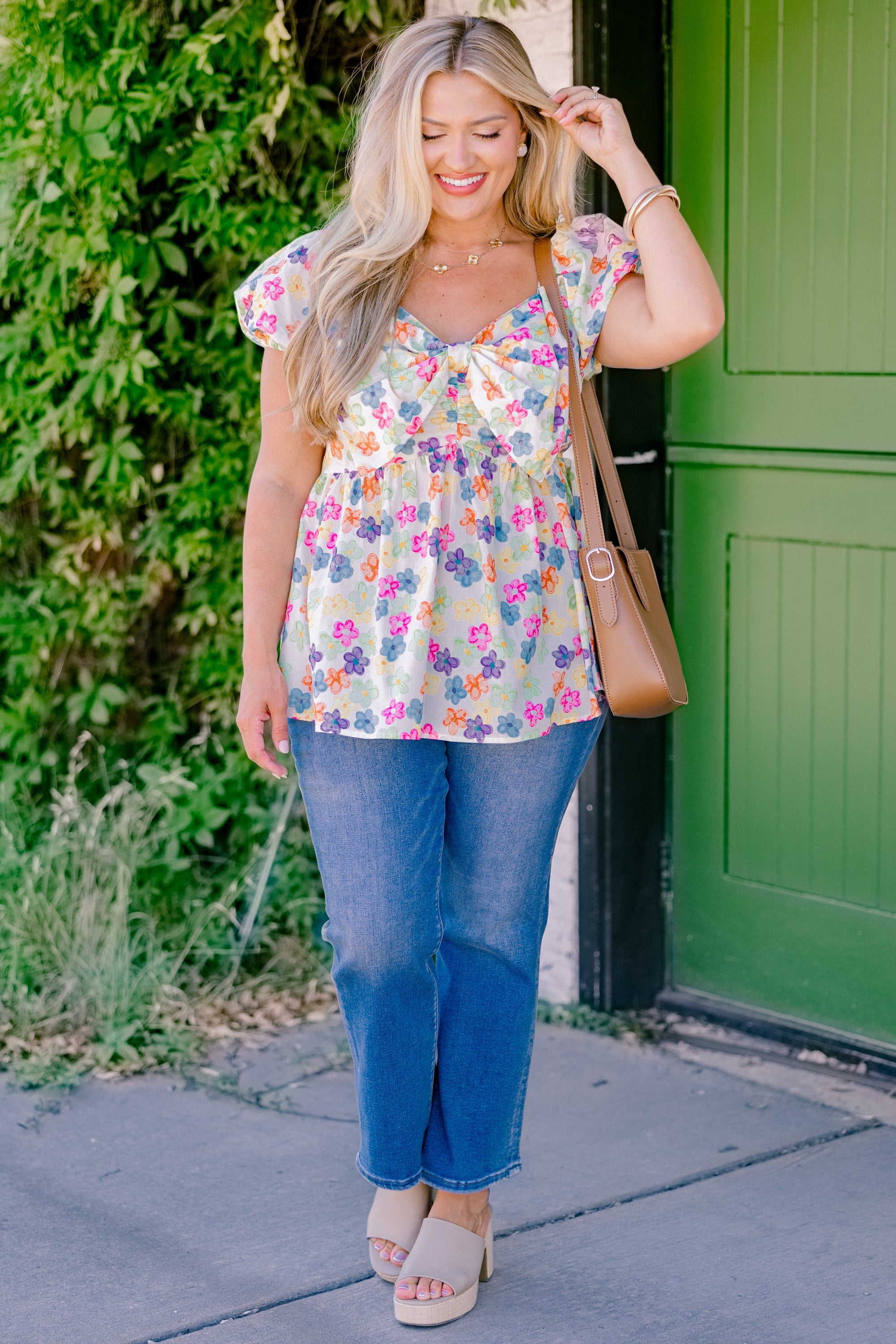 Speak Later Top, Ivory Floral