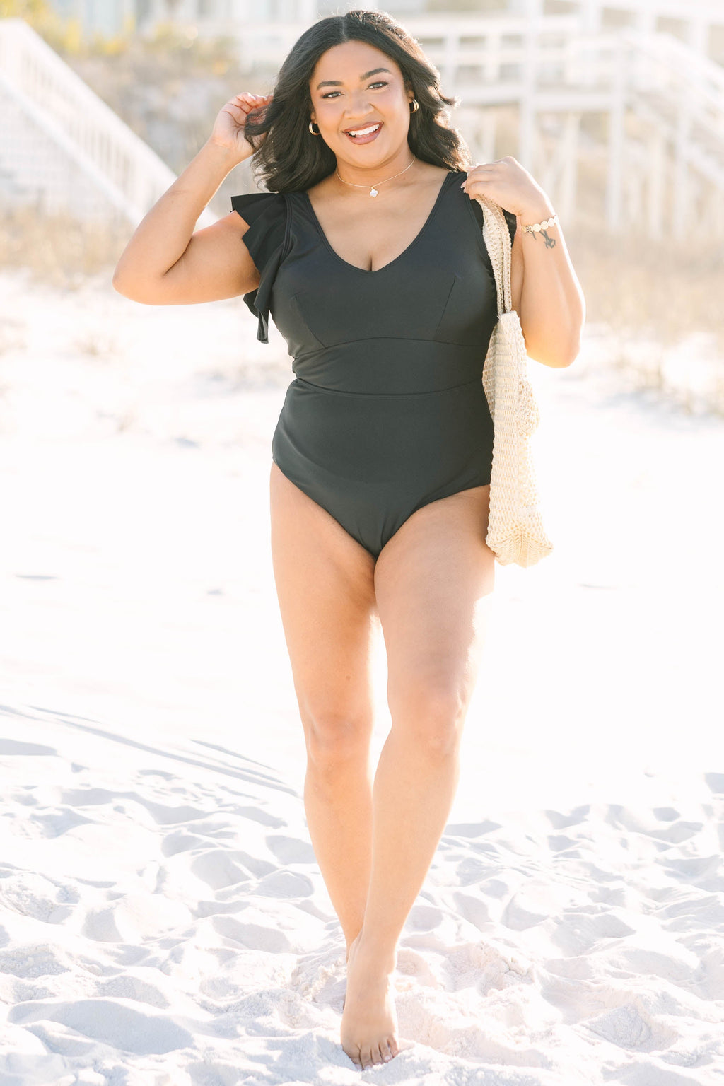 Spending My PTO Swimsuit, Black