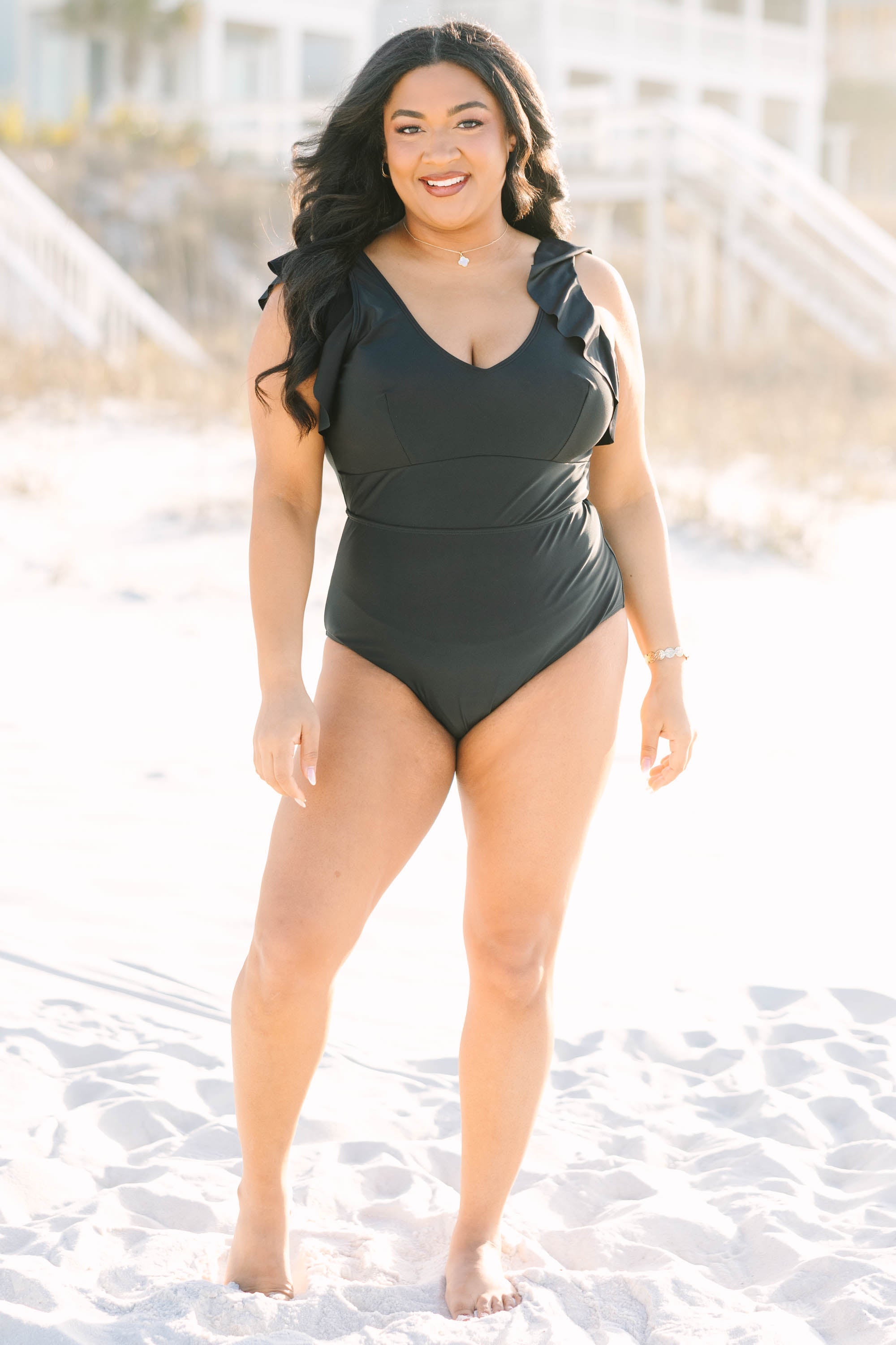 Spending My PTO Swimsuit, Black