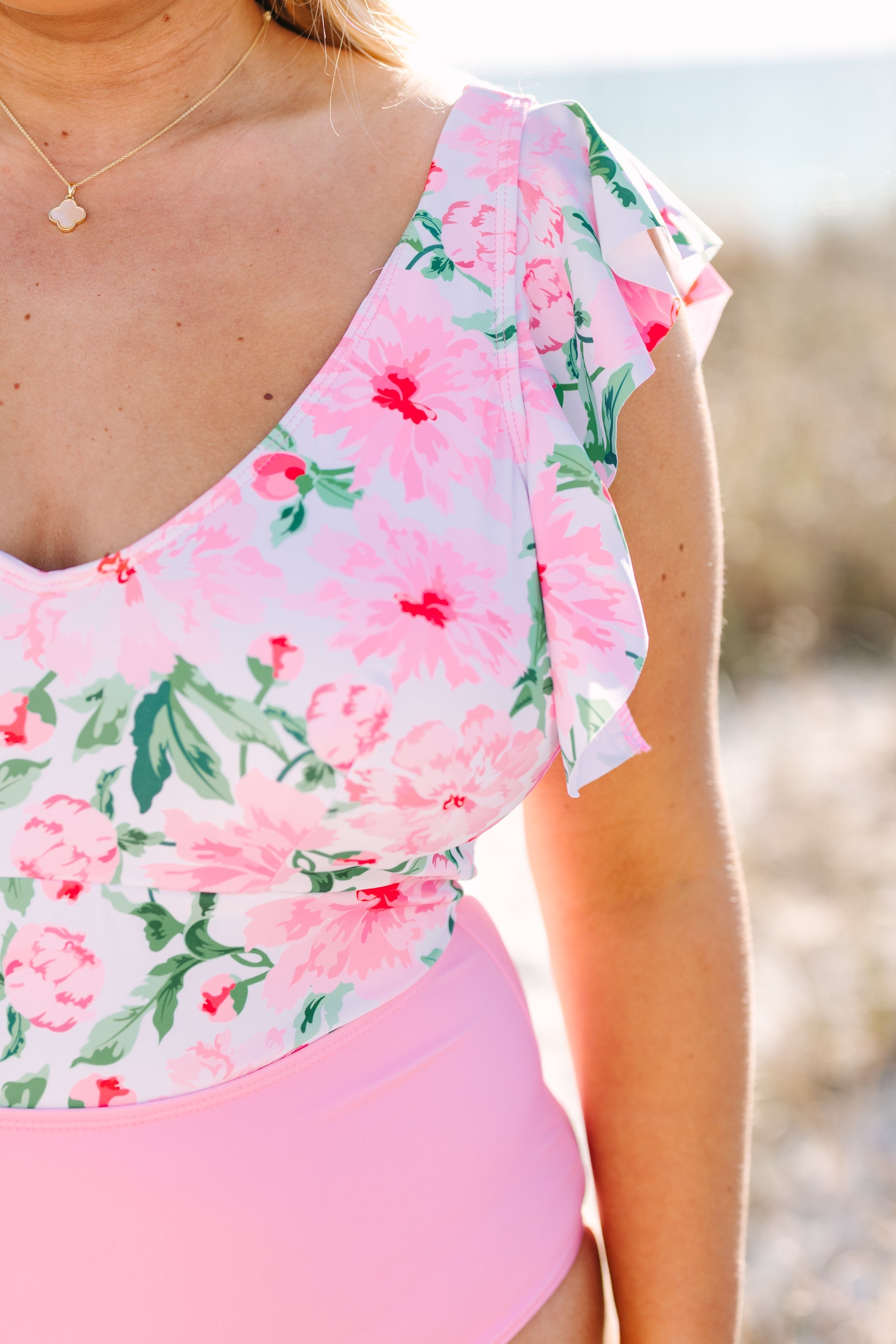 Spending My PTO Swimsuit, Pink Floral