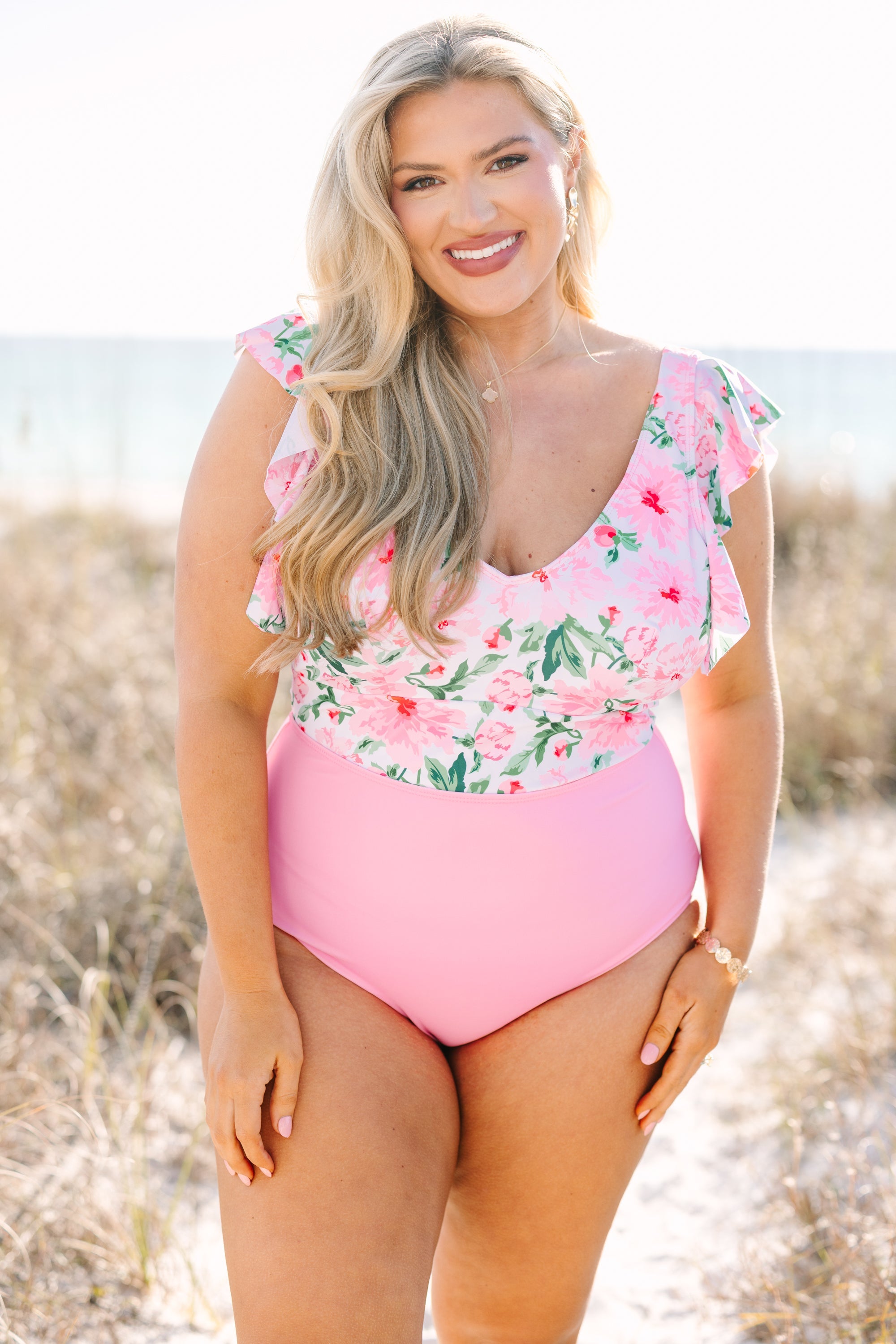 Spending My PTO Swimsuit, Pink Floral