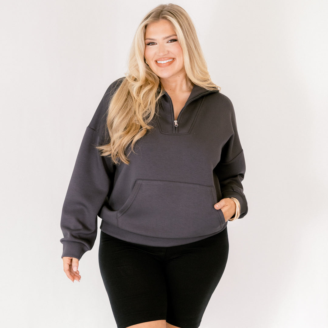 Sporty Chic Pullover, Charcoal