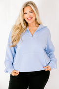Sporty Chic Pullover, Dusty Blue