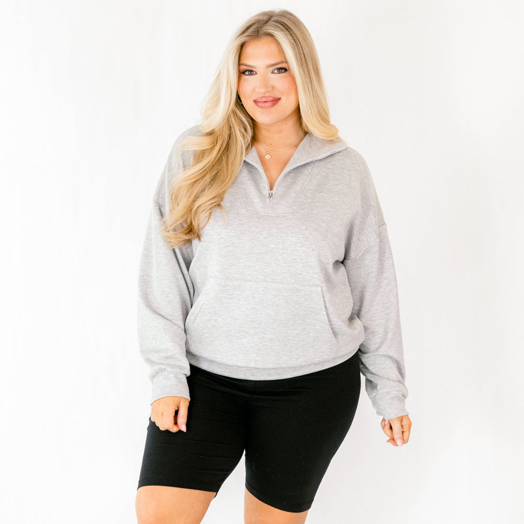 Sporty Chic Pullover, Gray