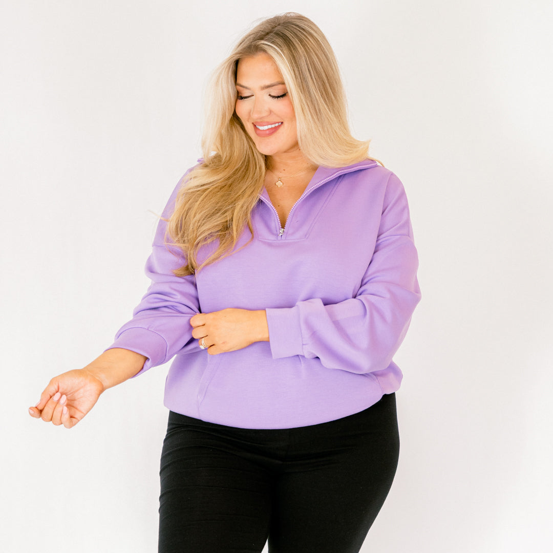 Sporty Chic Pullover, Purple