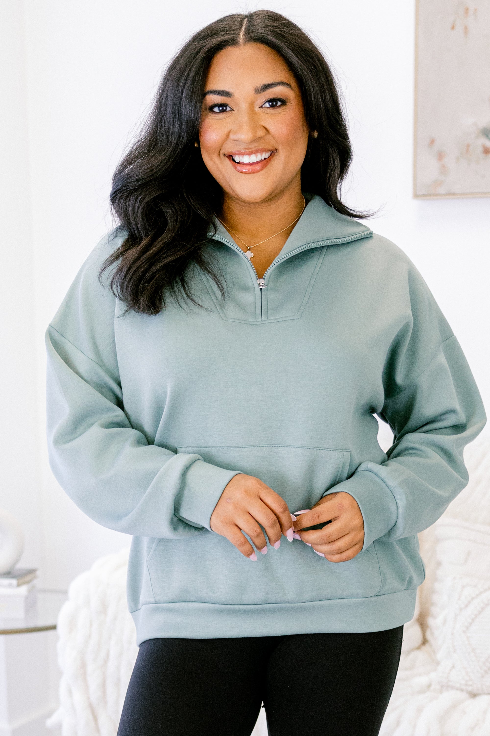 Sporty Chic Pullover, Sage