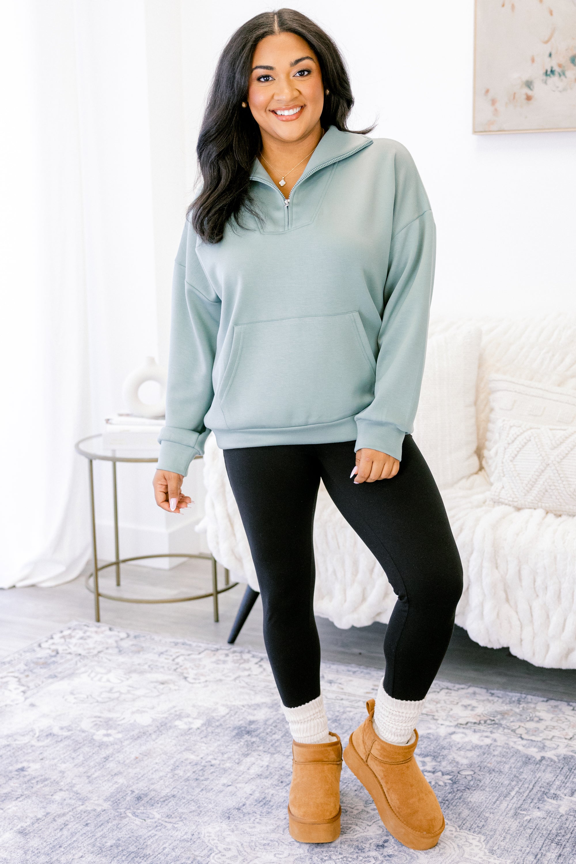 Sporty Chic Pullover, Sage