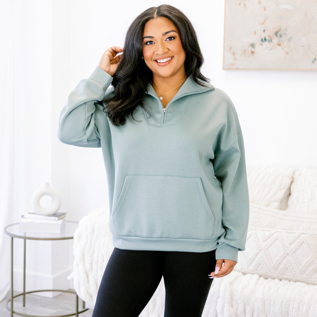 Sporty Chic Pullover, Sage