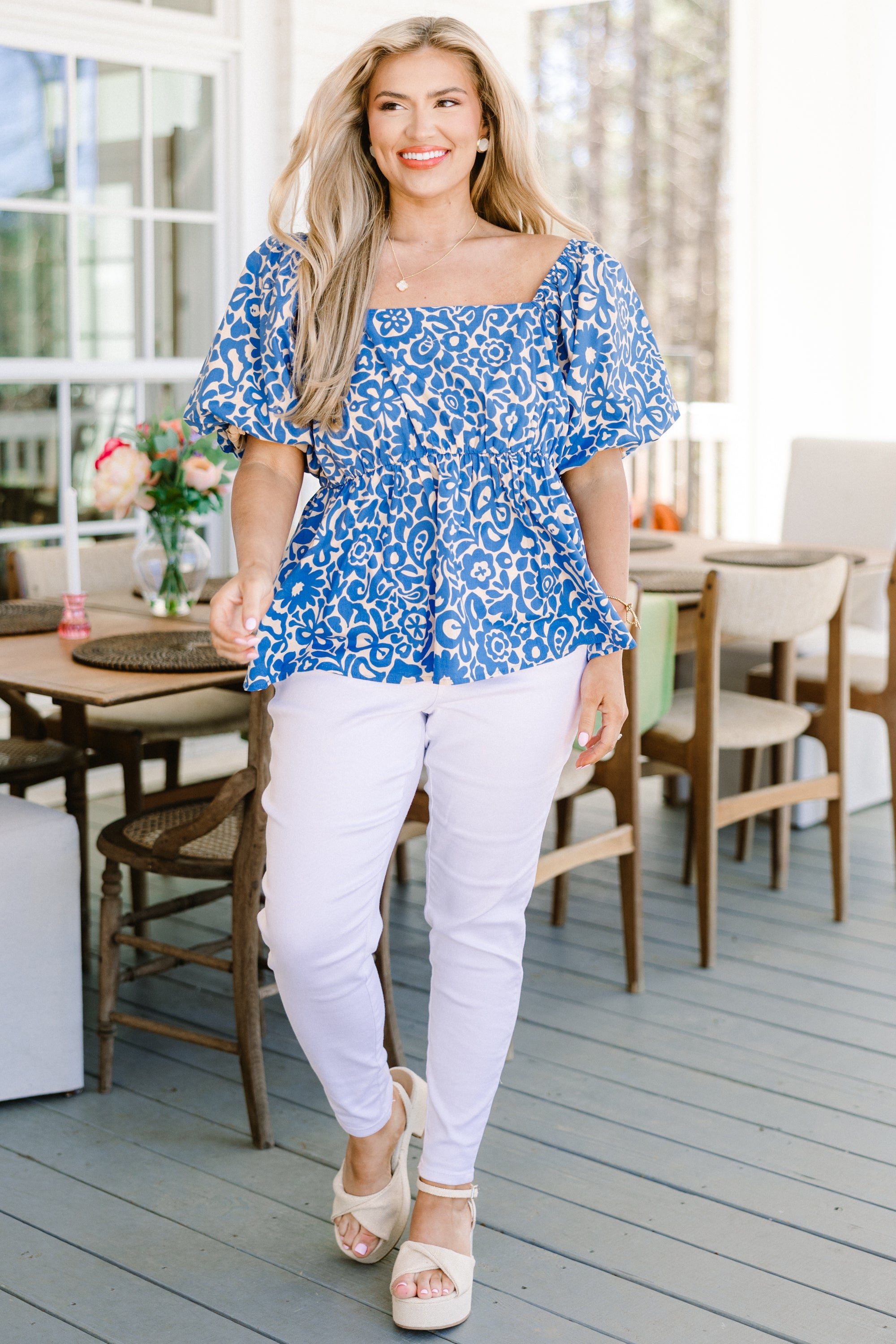 Spring Romance Top, Blue