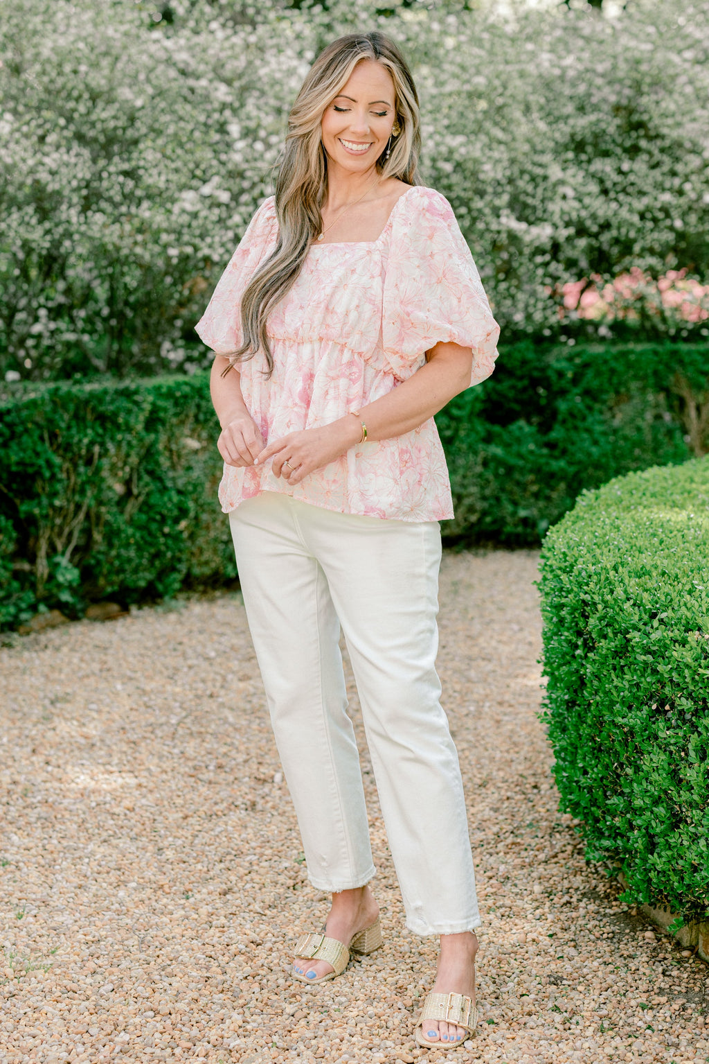 Spring Romance Top, Pink Floral