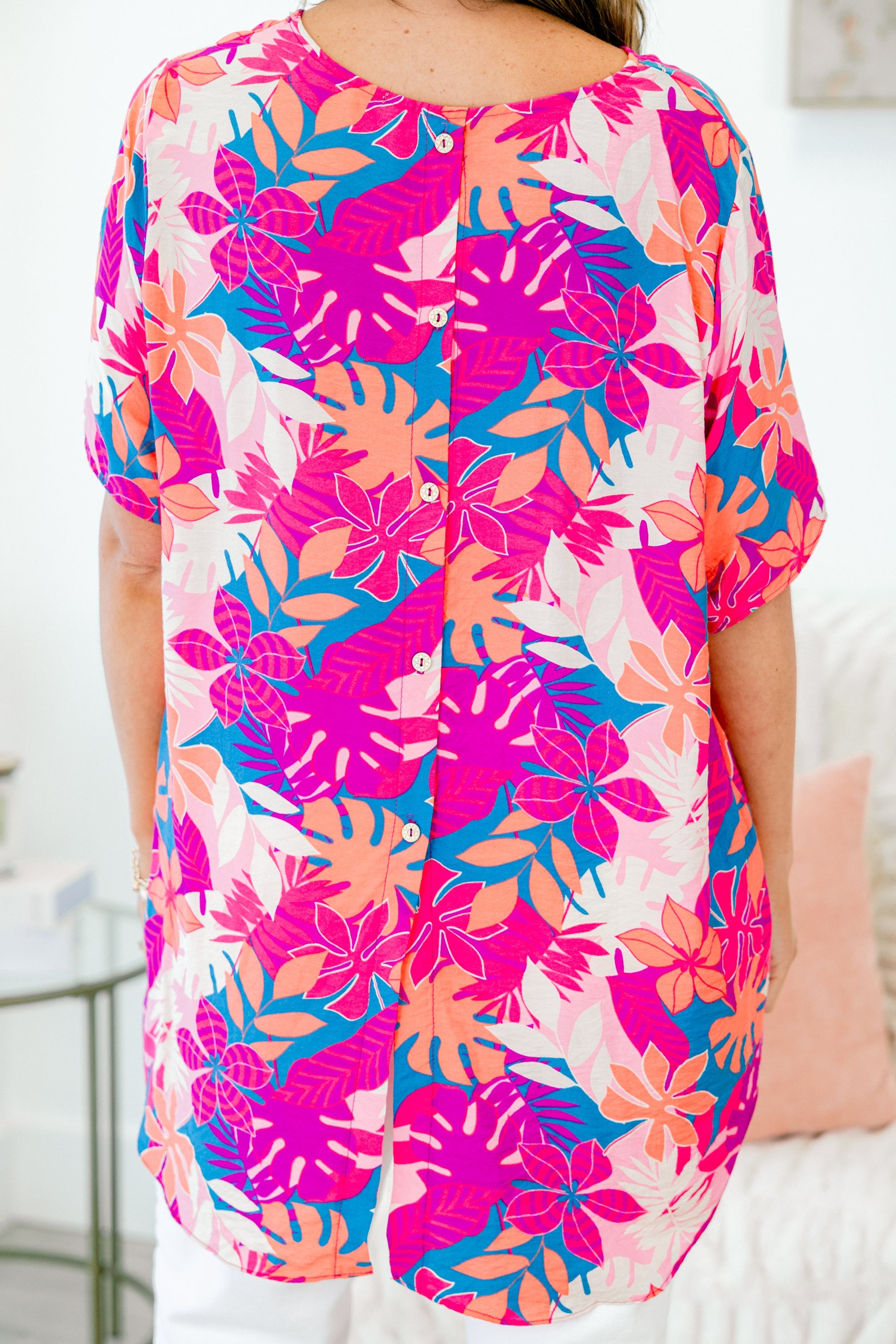 Spring To Life Top, Fuchsia-Magenta