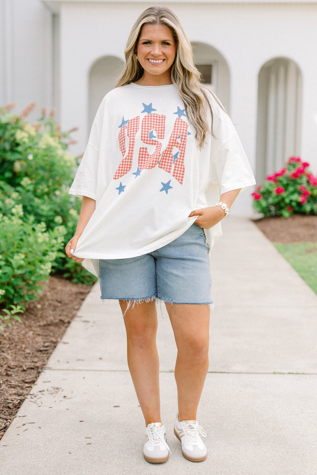 Starry USA Boyfriend Tee, Ivory