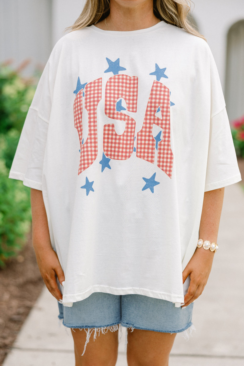 Starry USA Boyfriend Tee, Ivory