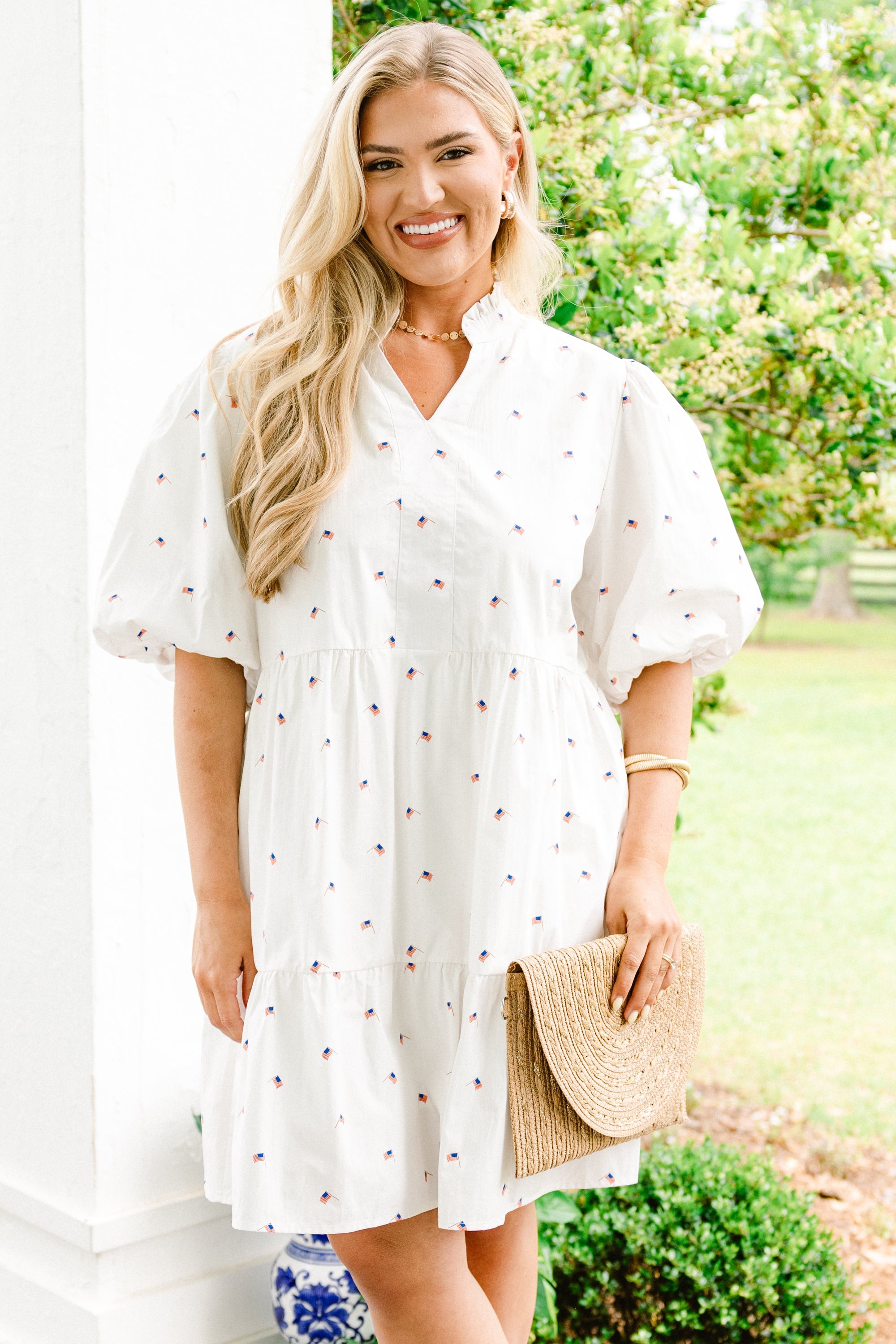 Stars And Stripes Dress, White