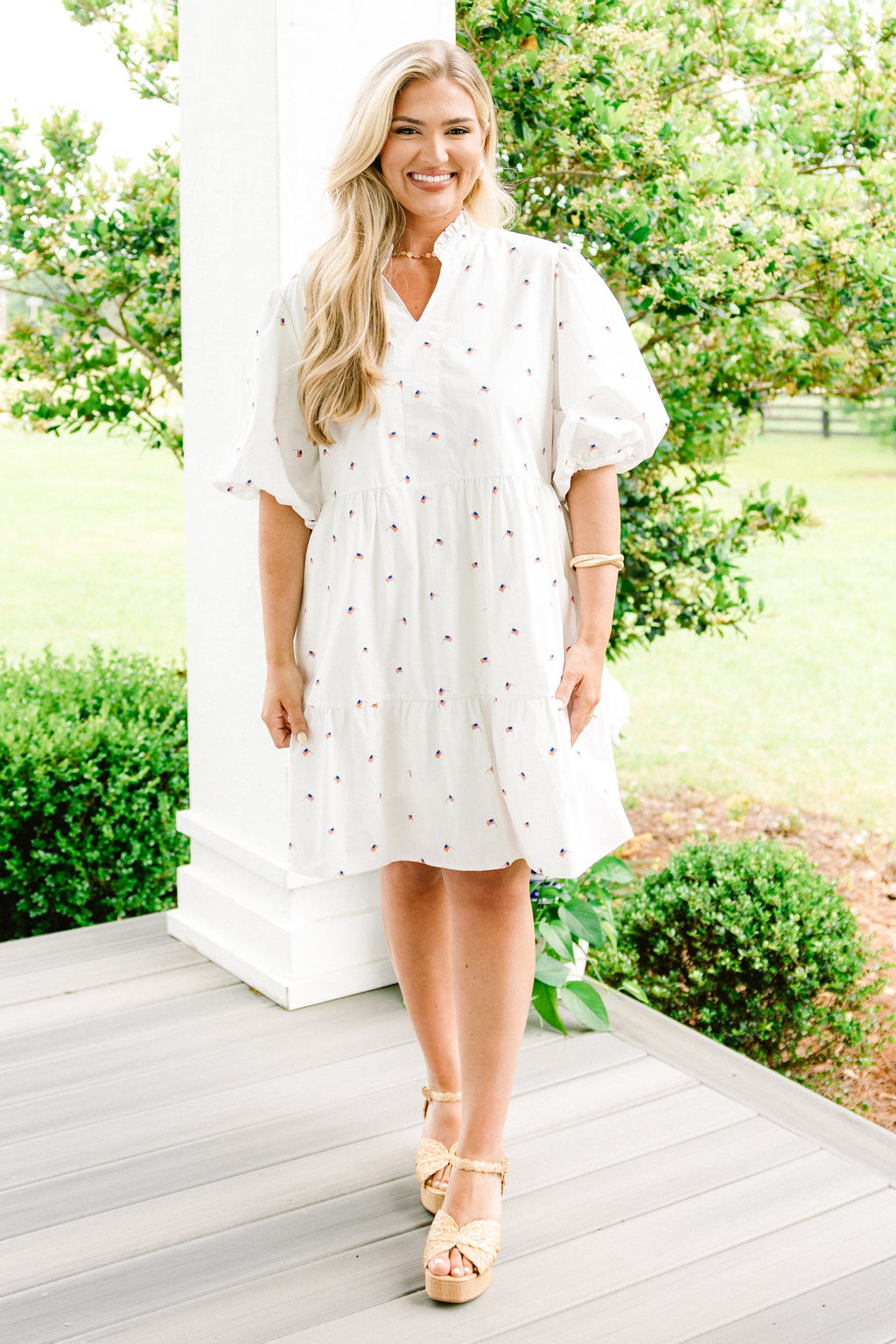 Stars And Stripes Dress, White