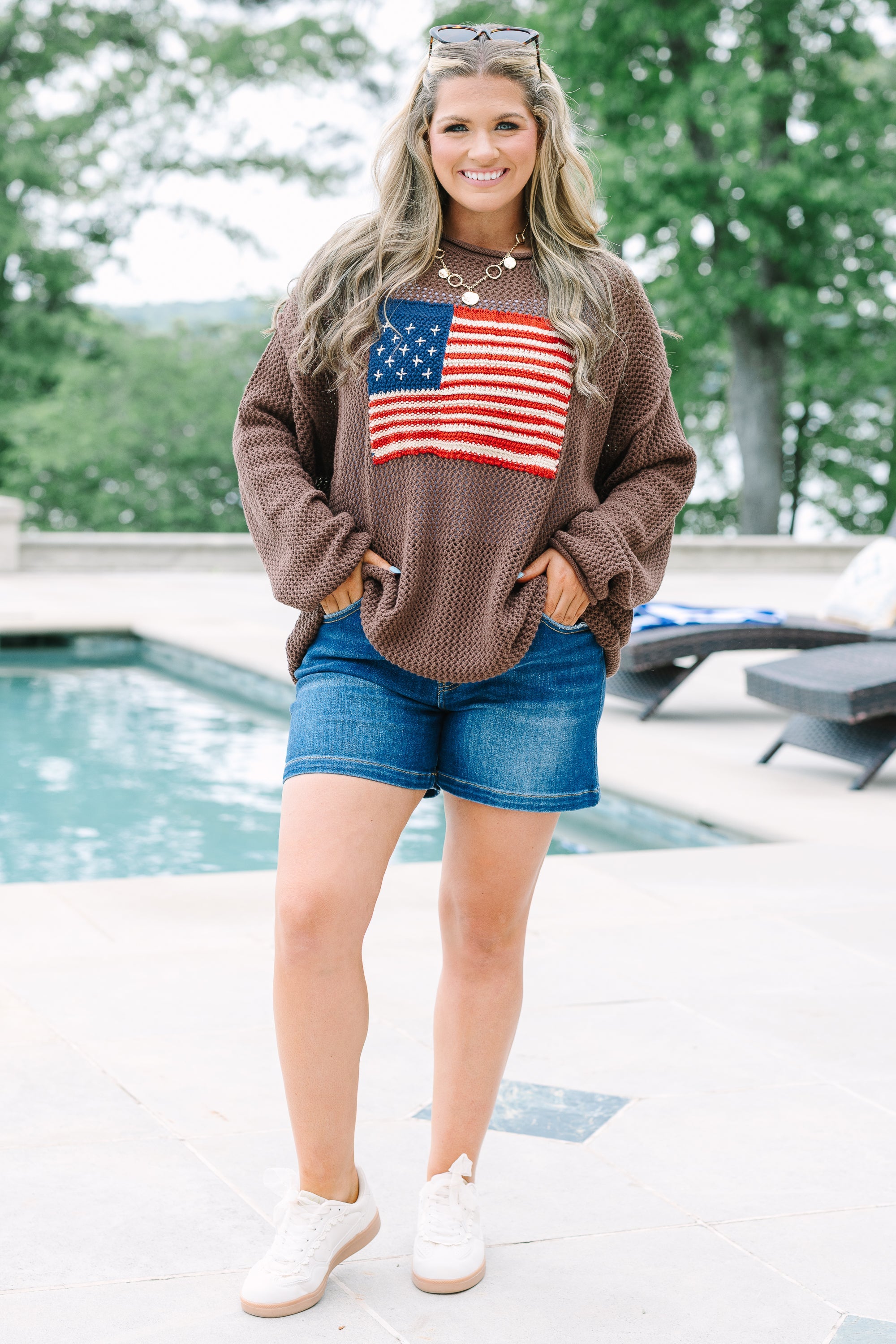 Stars and Stripes Sweater, Brown