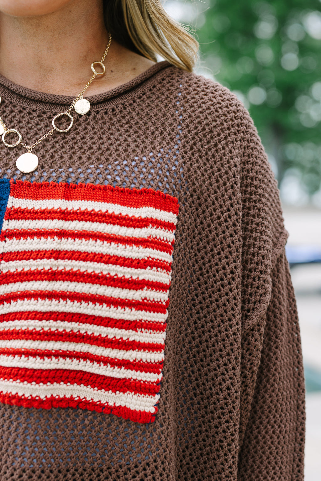 Stars and Stripes Sweater, Brown