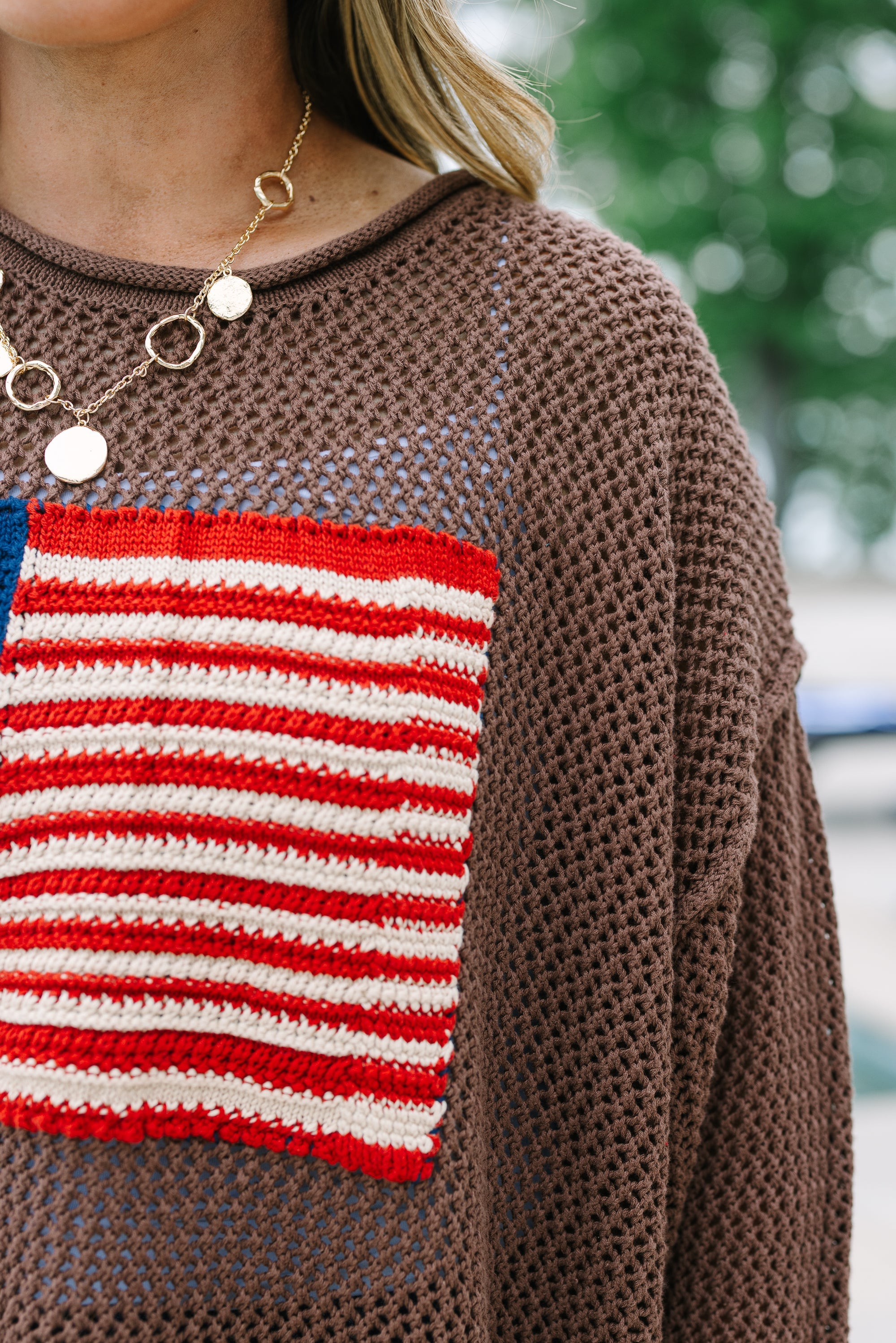 Stars and Stripes Sweater, Brown