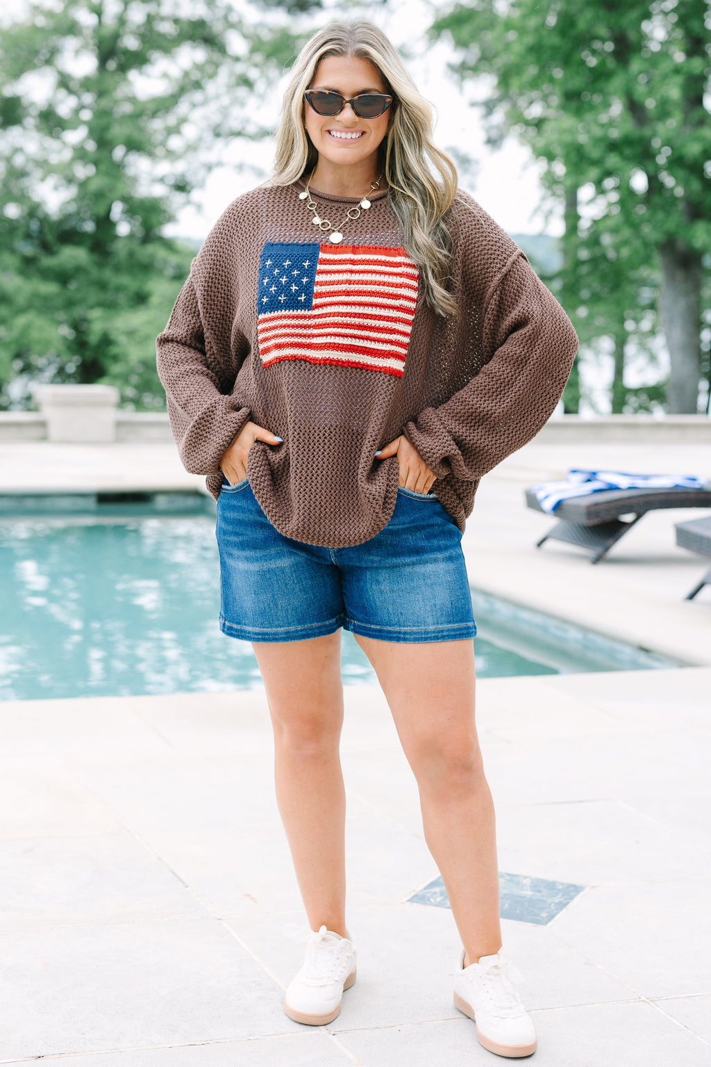 Stars and Stripes Sweater, Brown