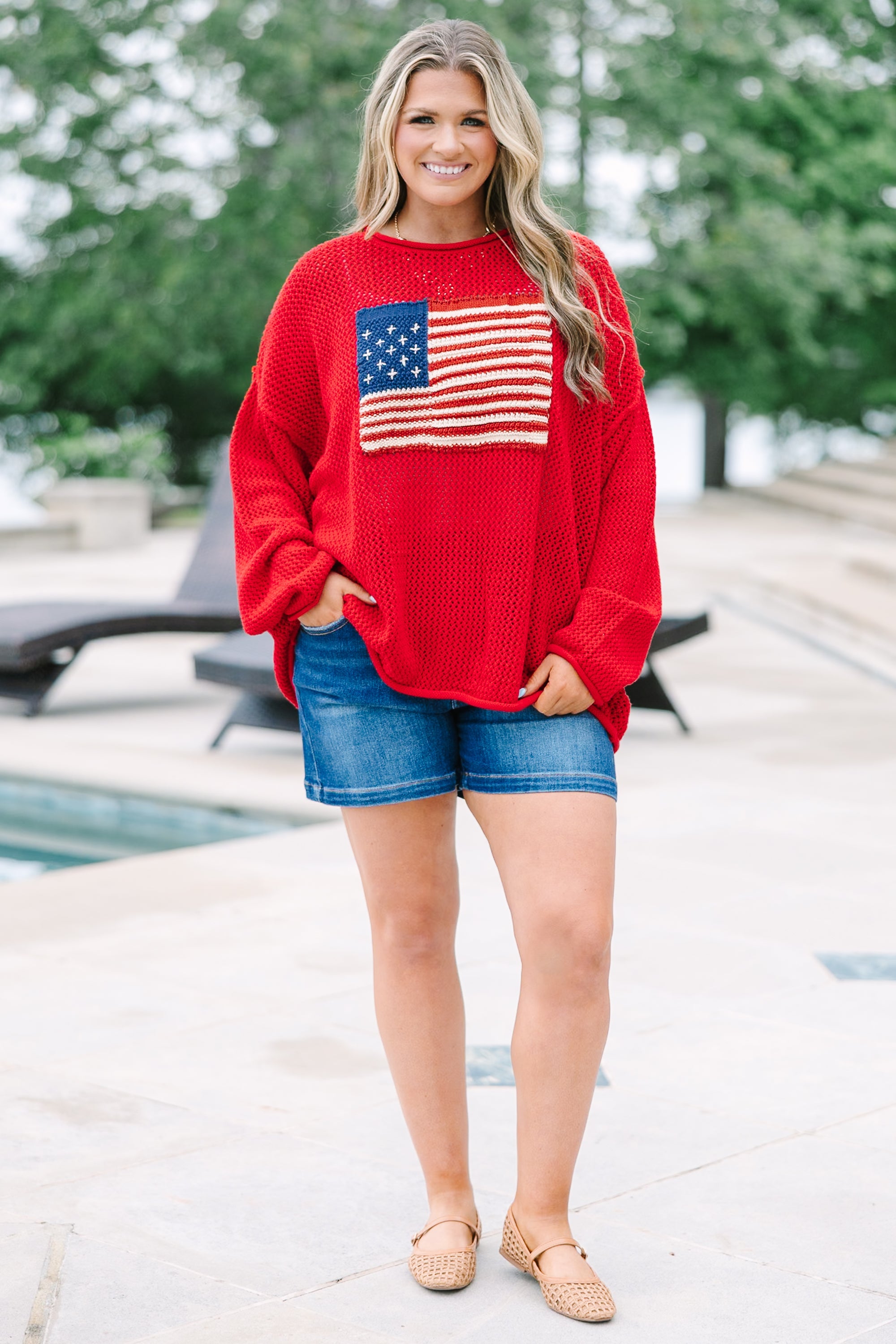Stars and Stripes Sweater, Ruby