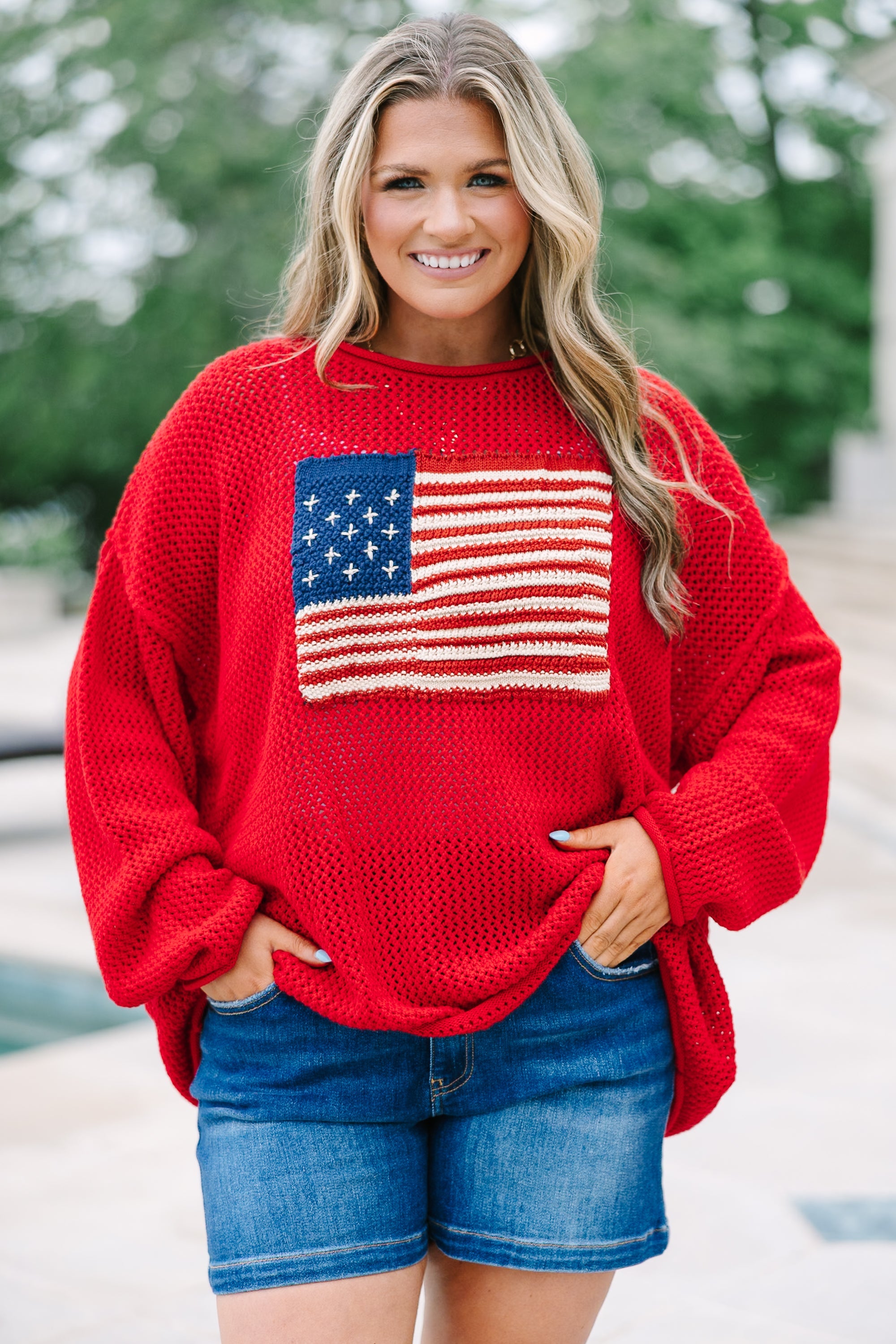 Stars and Stripes Sweater, Ruby