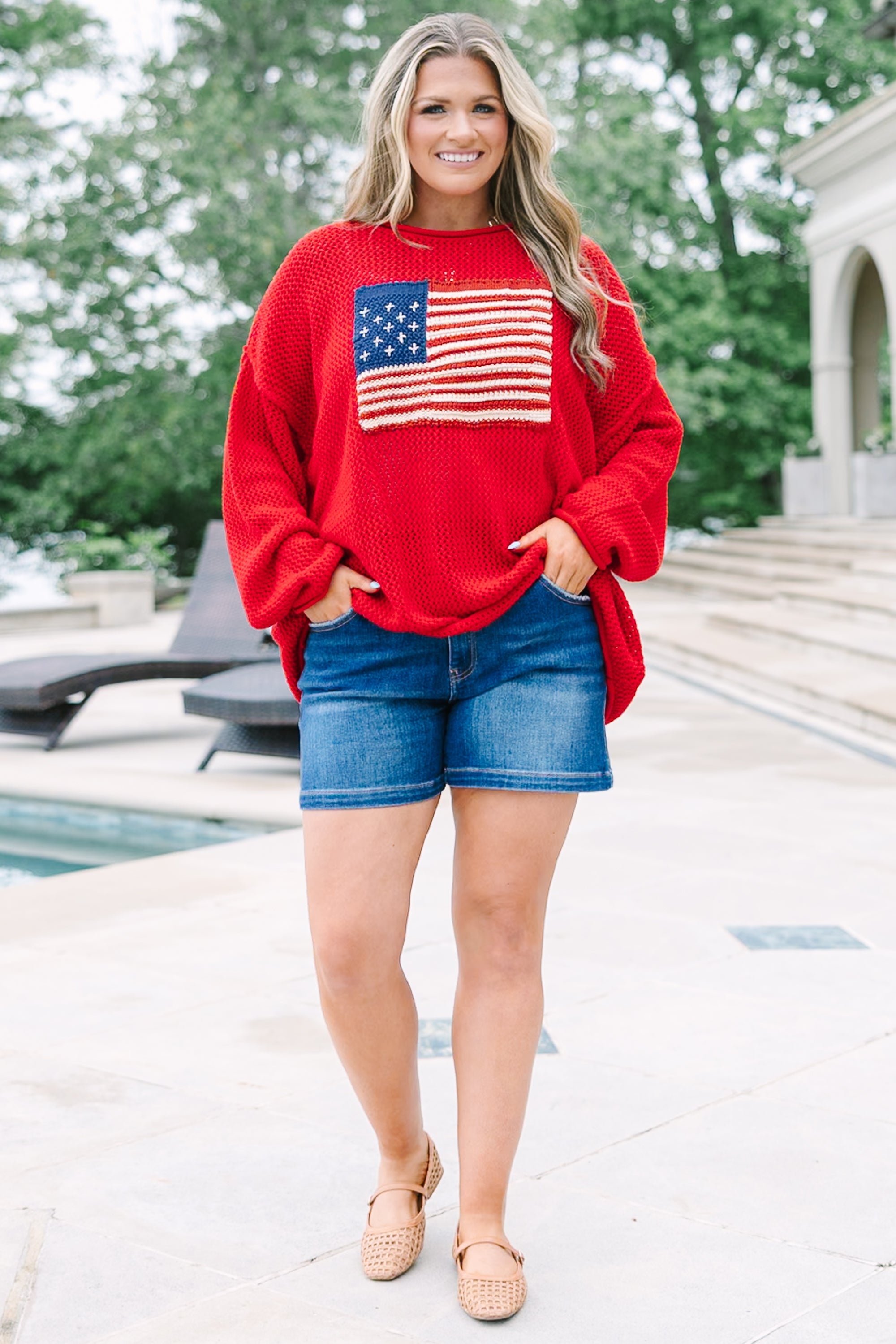 Stars and Stripes Sweater, Ruby