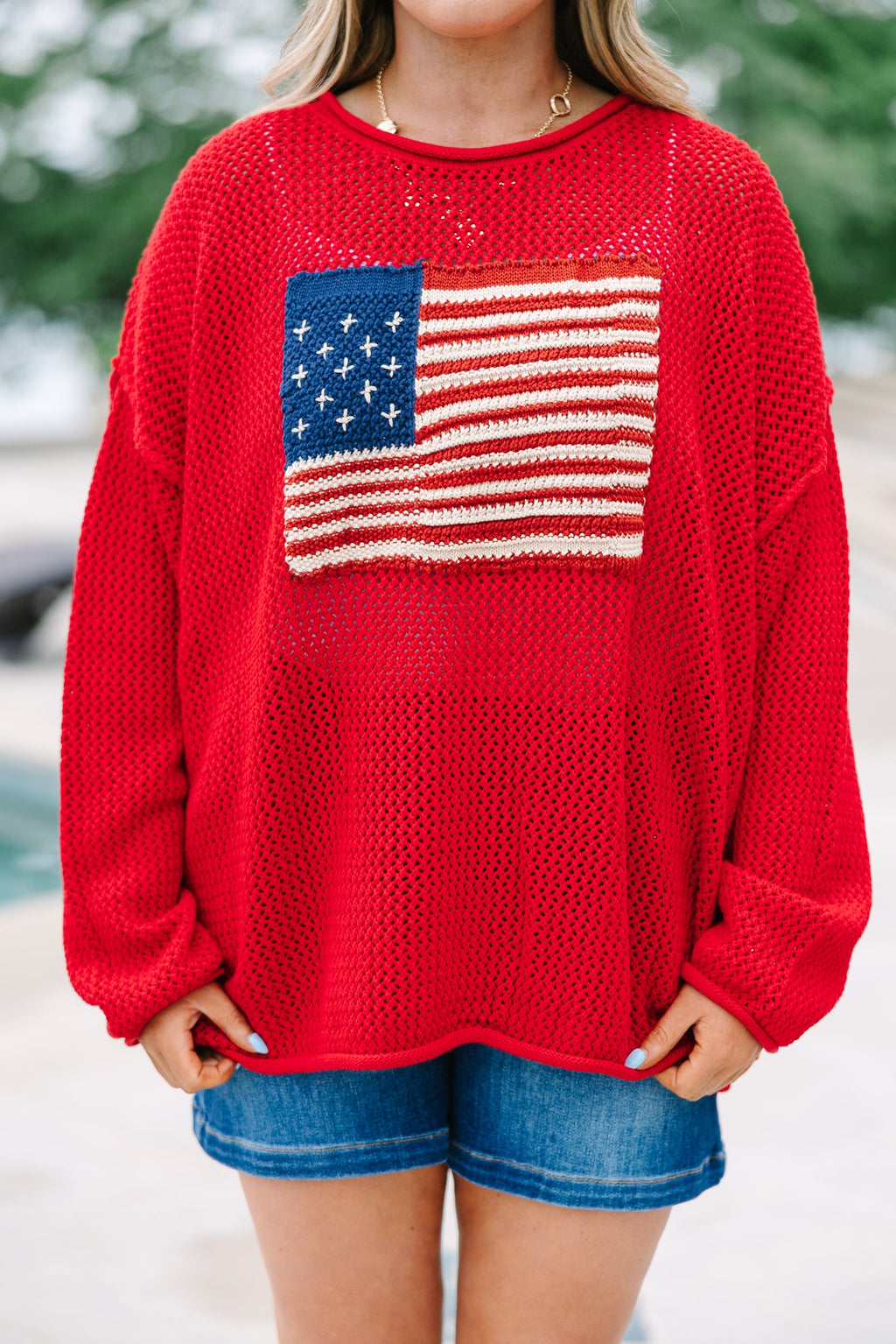 Stars and Stripes Sweater, Ruby