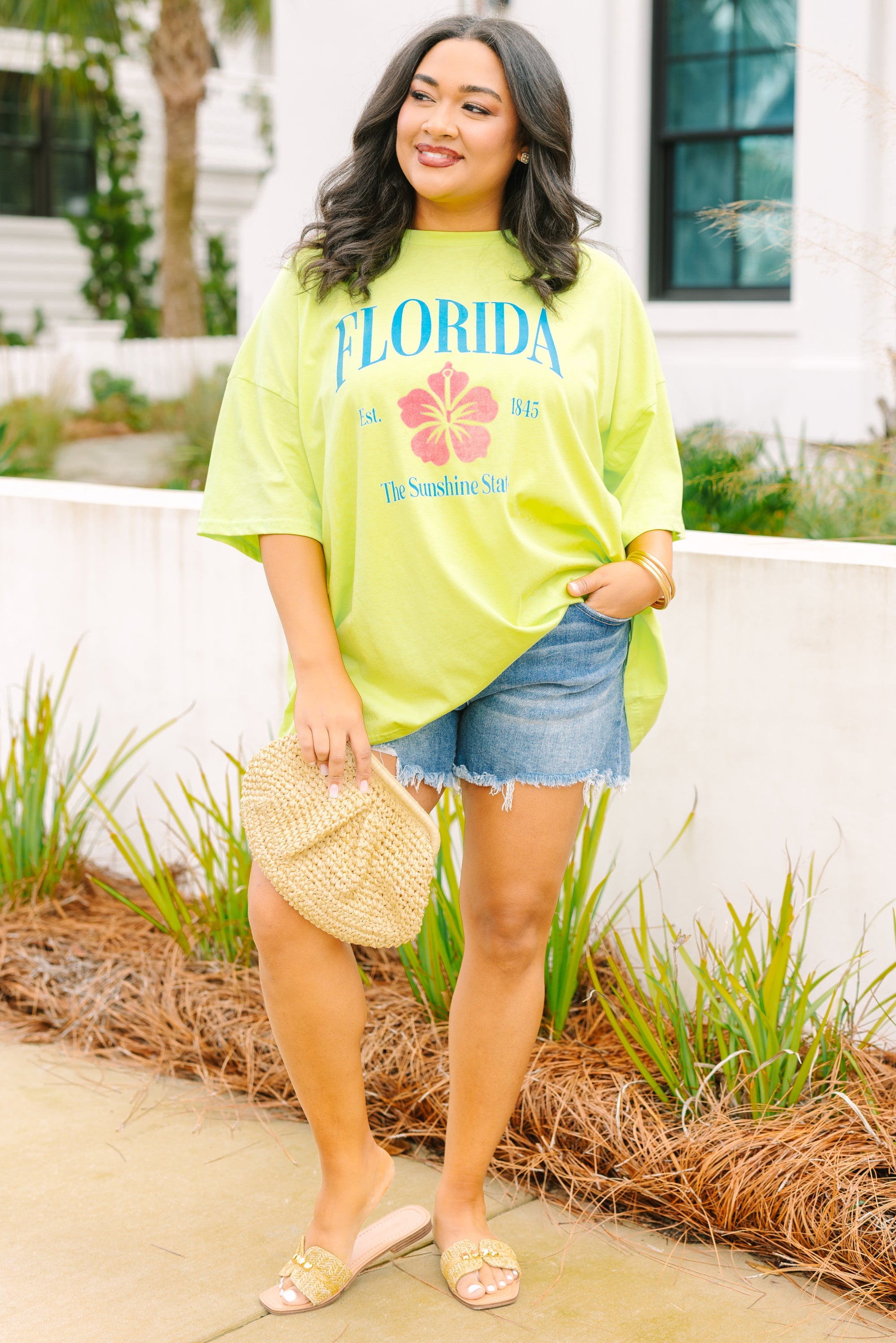 State of Florida Boyfriend Tee, Neon Lime