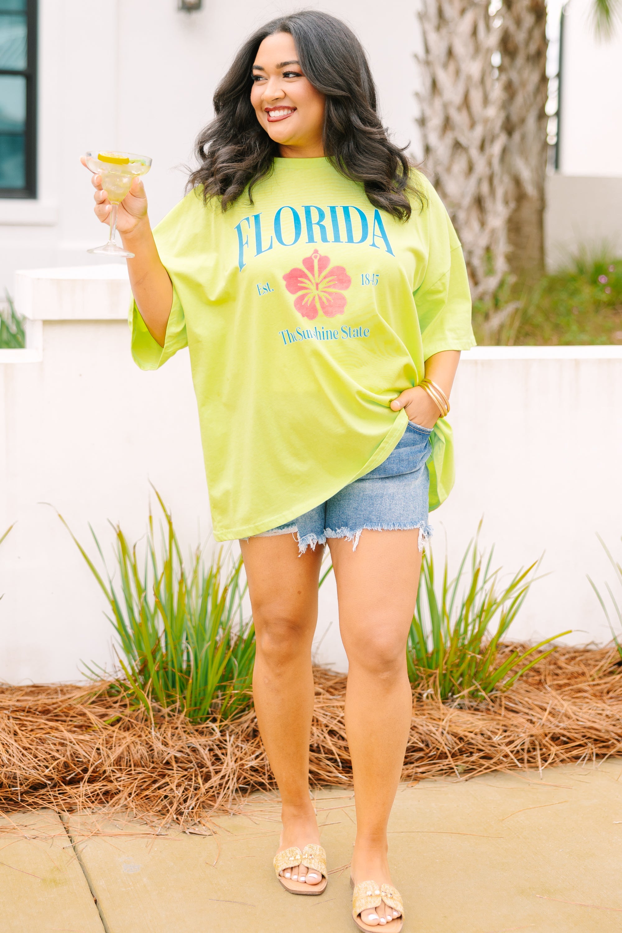 State of Florida Boyfriend Tee, Neon Lime