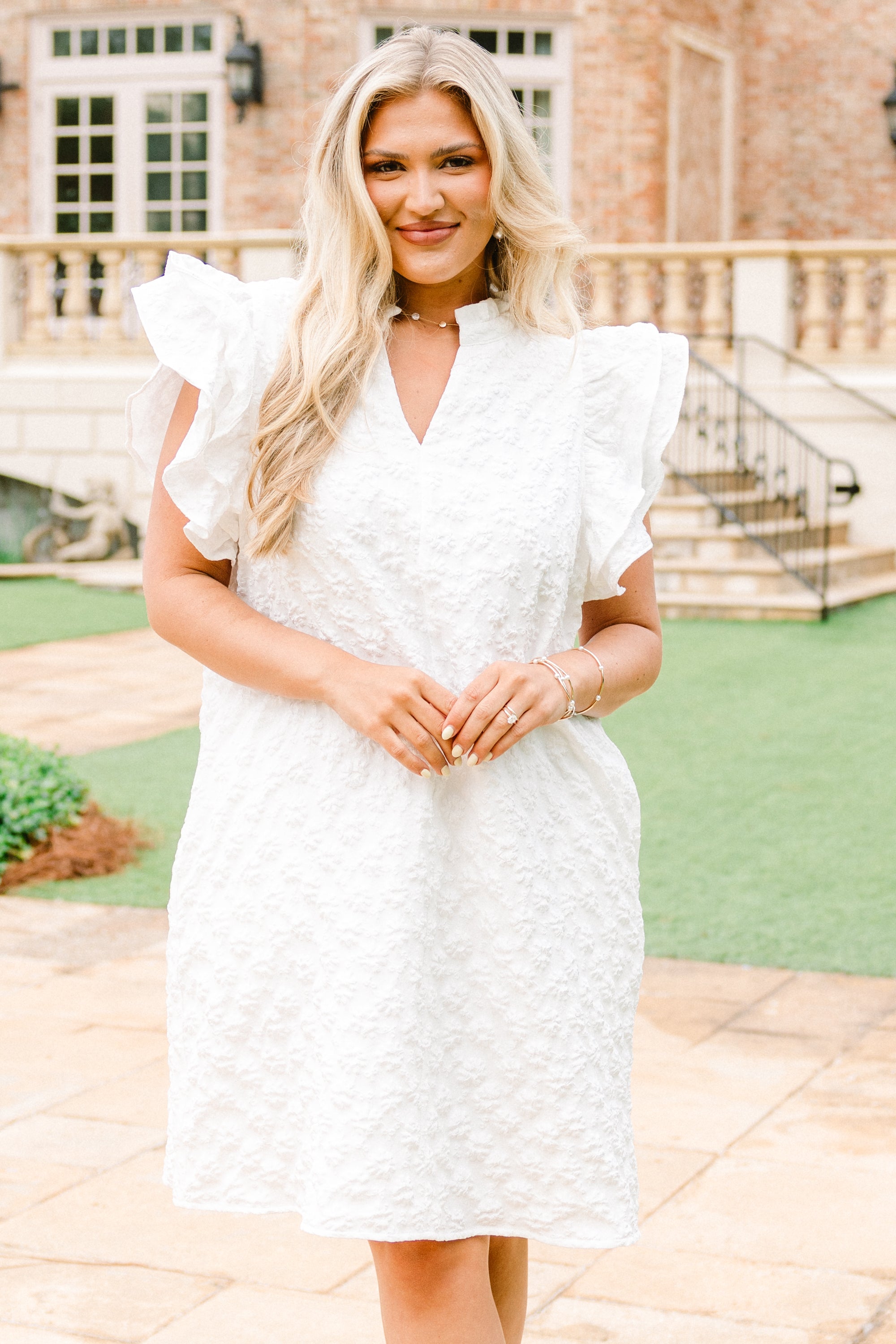 Stay Awhile Dress, White