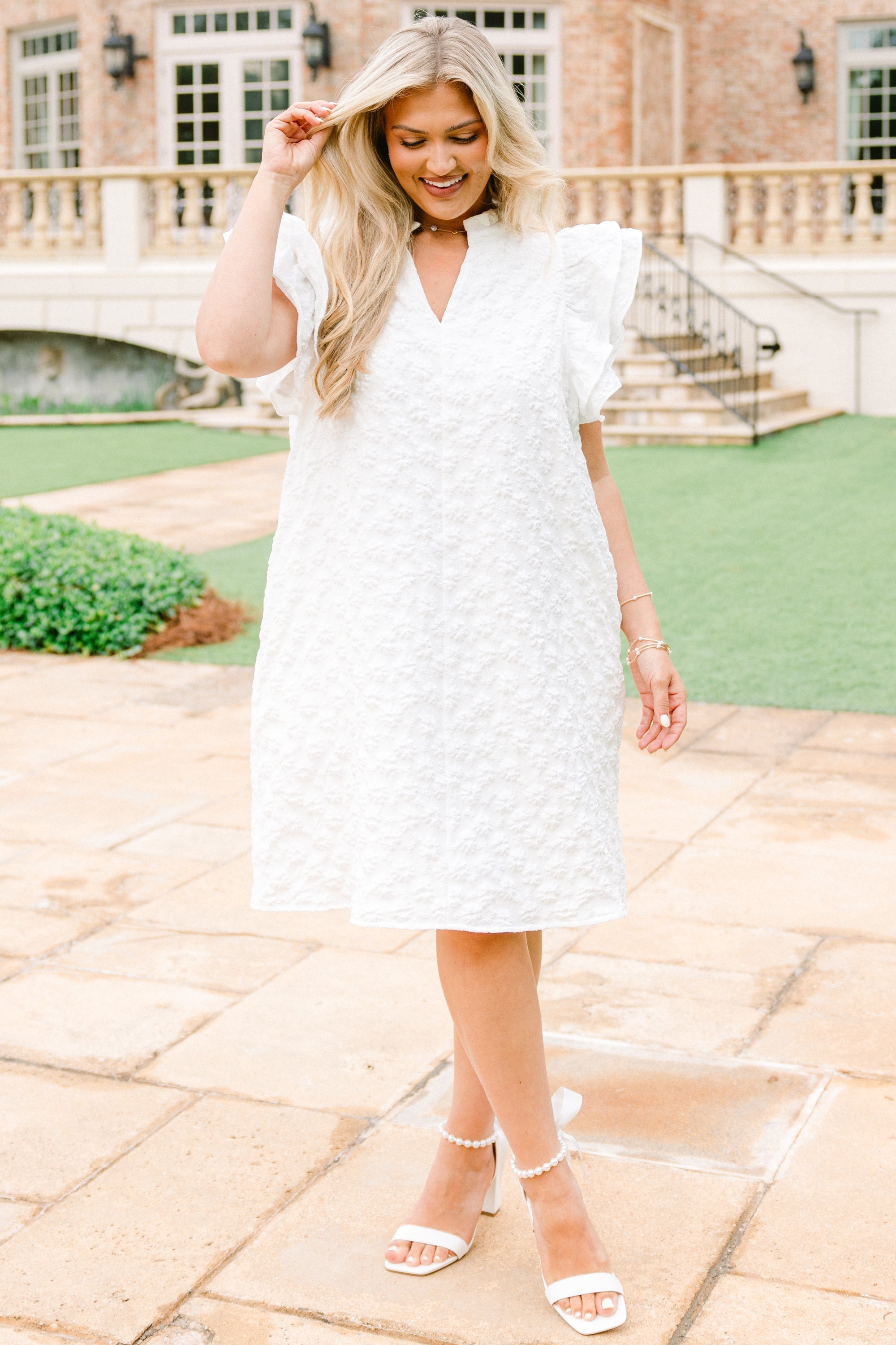 Stay Awhile Dress, White