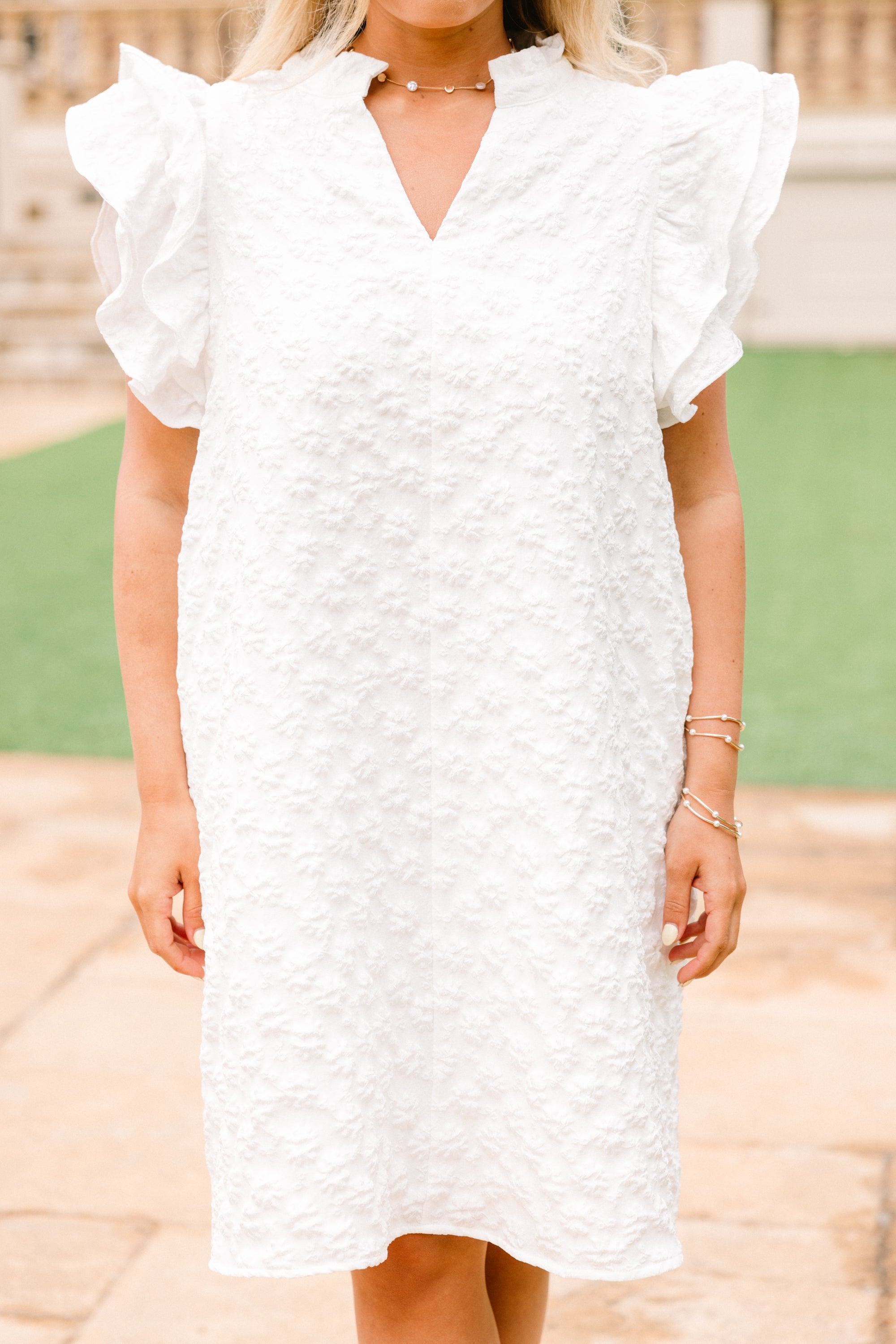 Stay Awhile Dress, White