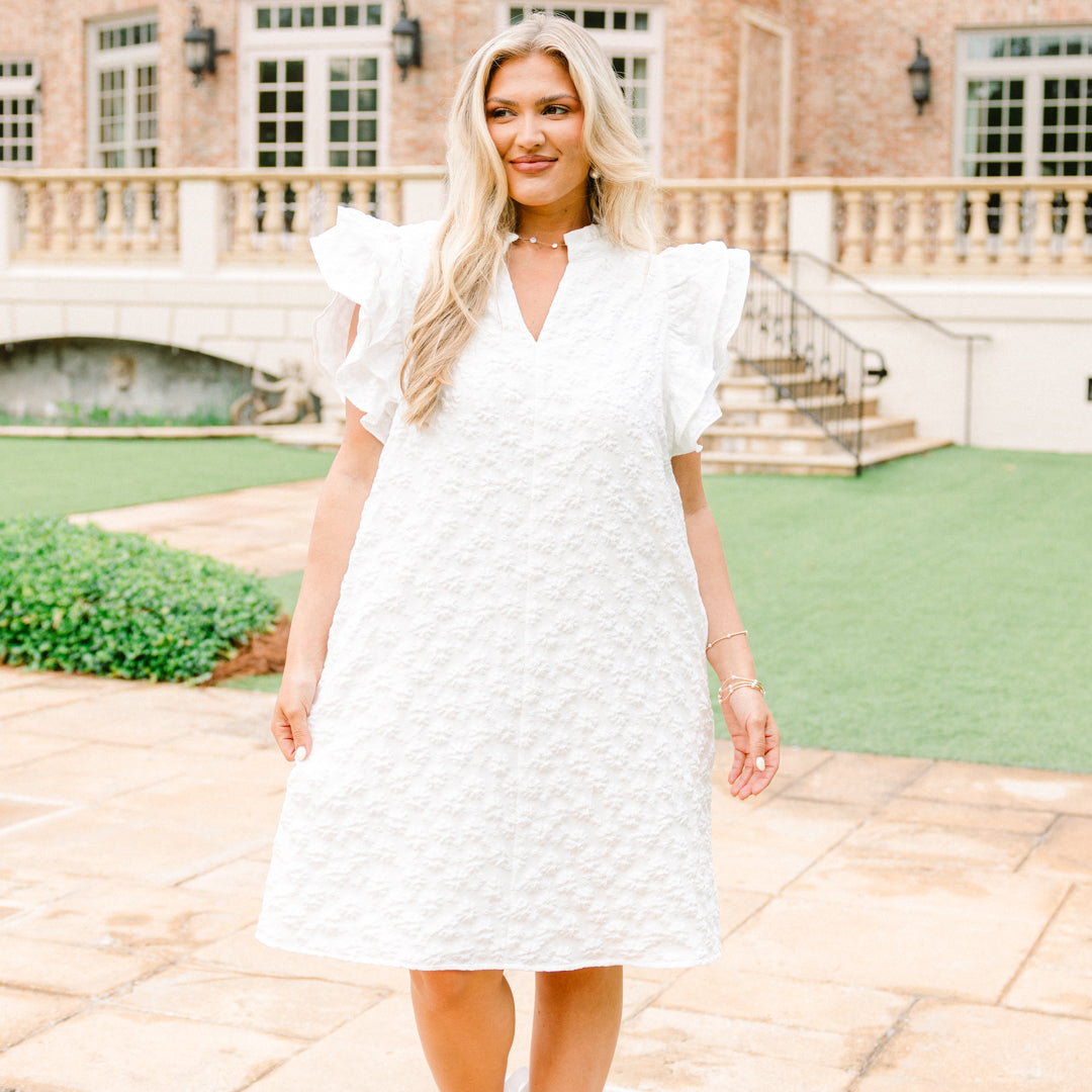 Stay Awhile Dress, White