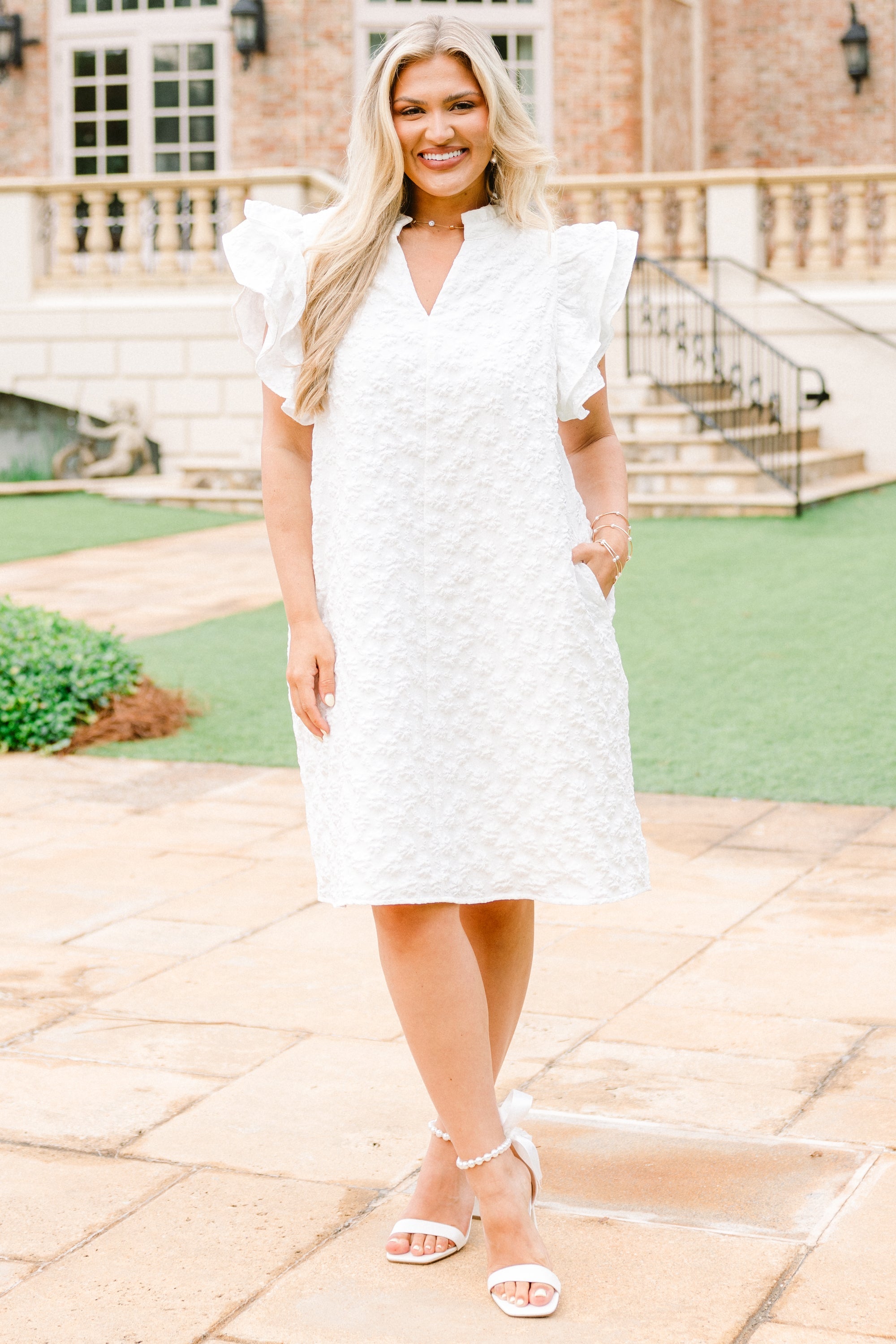 Stay Awhile Dress, White