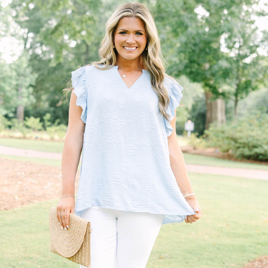 Stay Awhile Top, Baby Blue
