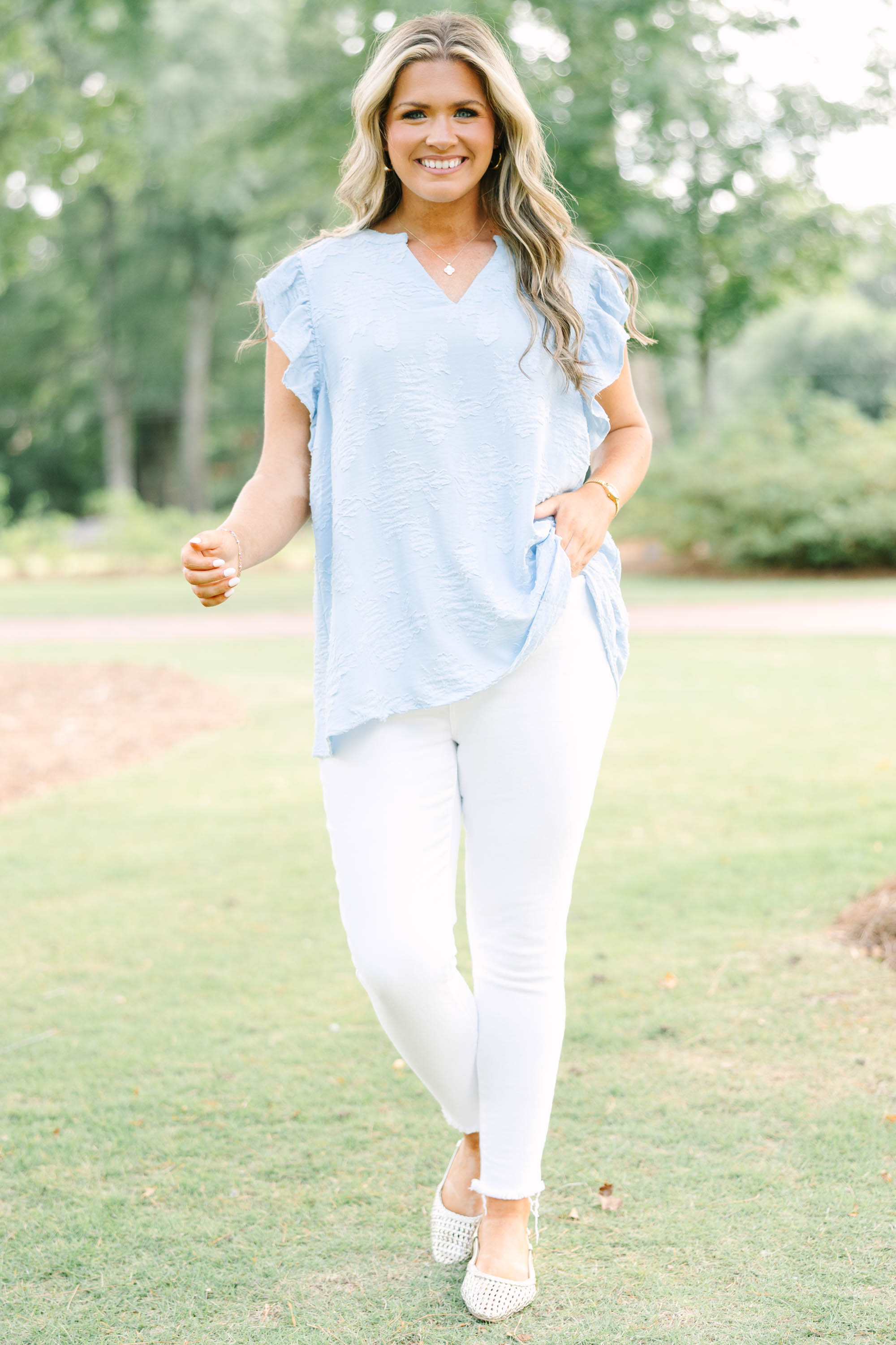 Stay Awhile Top, Baby Blue