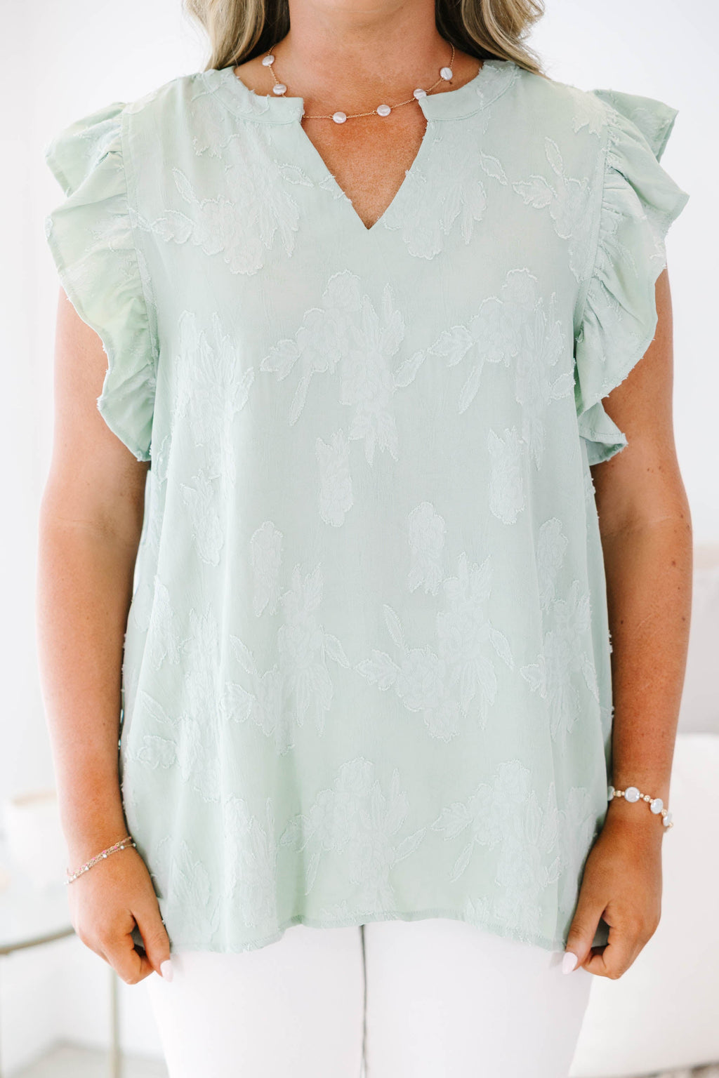 Stay Awhile Top, Sage Floral