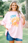 Stay Golden Girl Boyfriend Tee, Dusty Pink