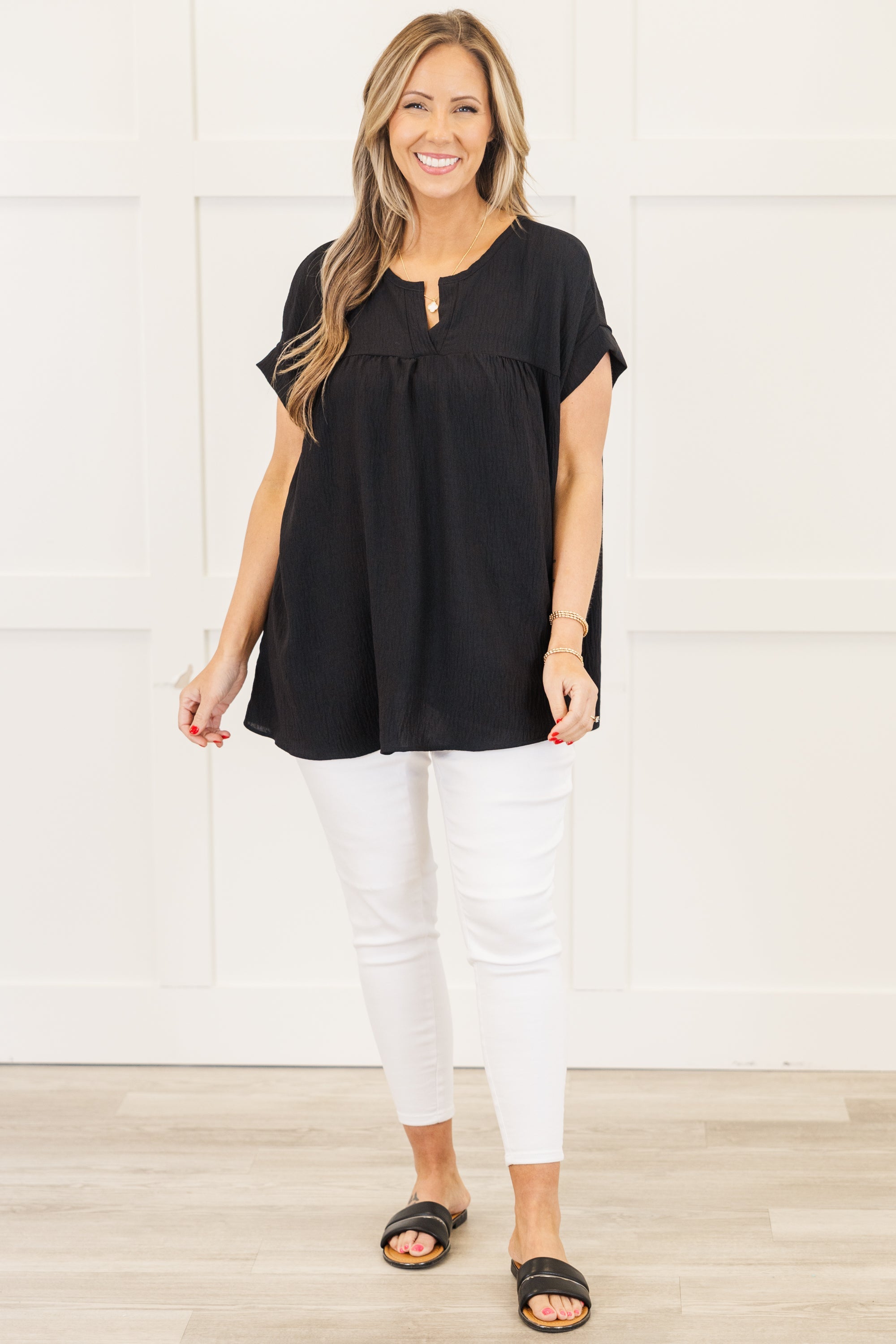 Staying Optimistic Top, Black
