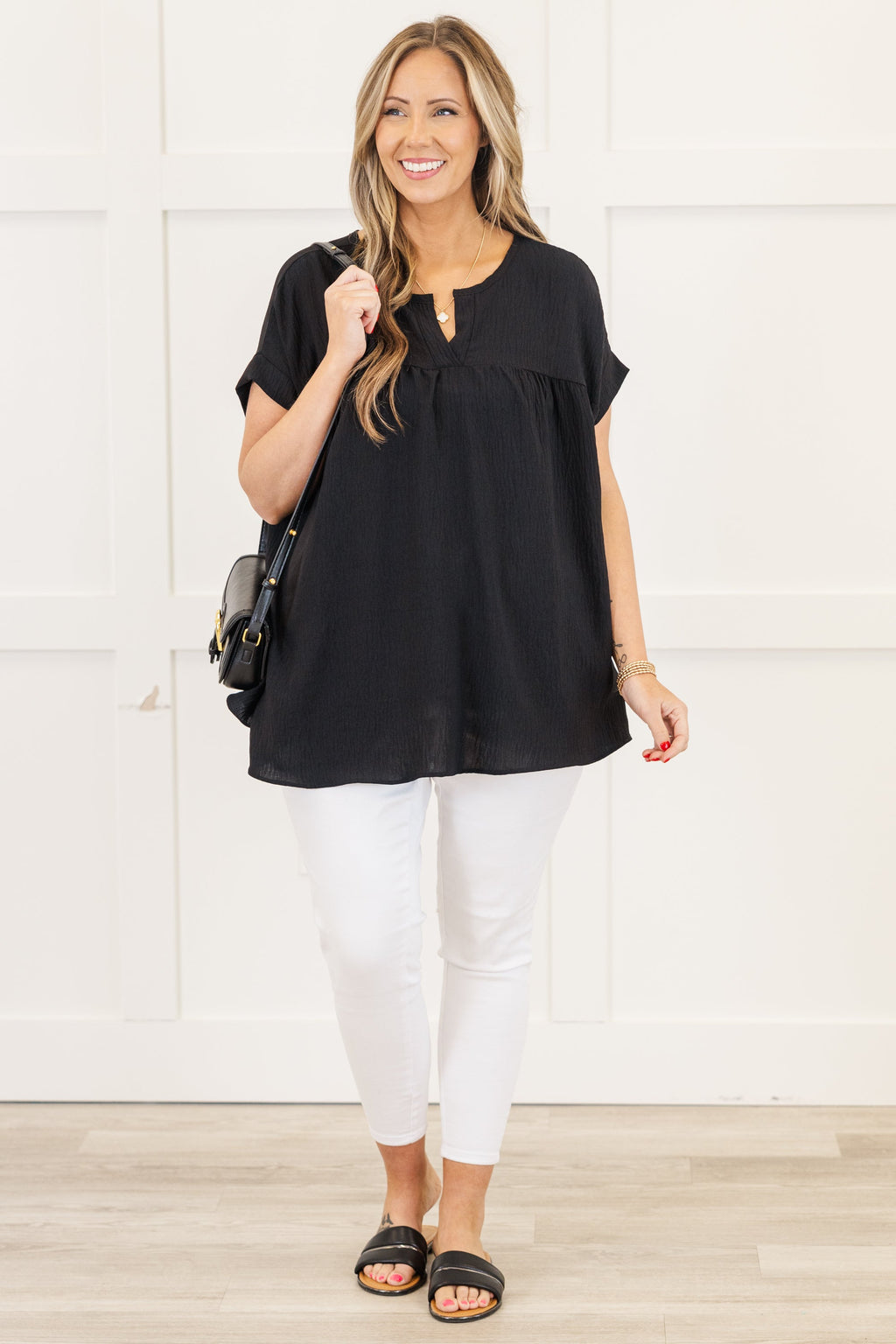Staying Optimistic Top, Black